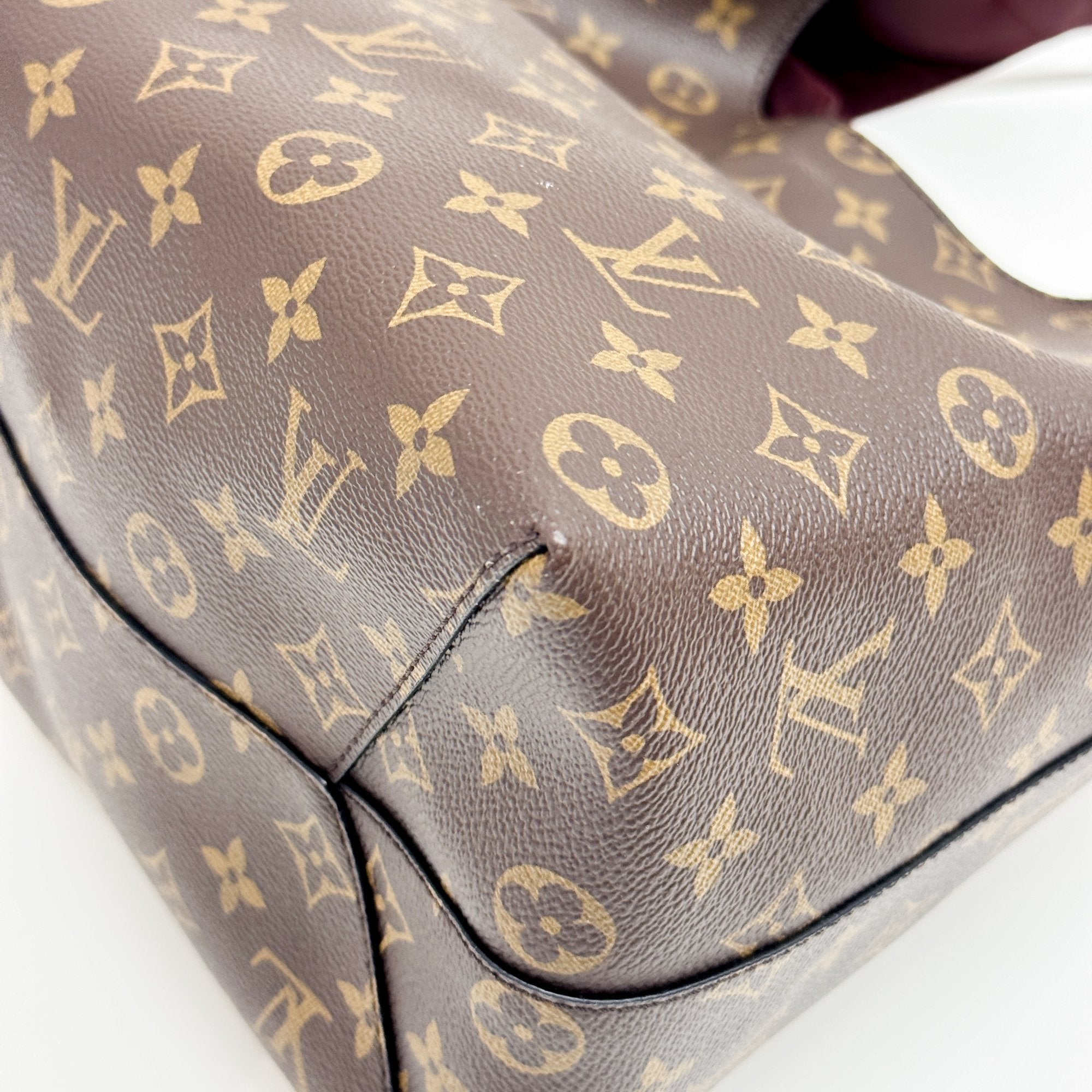 Flower Brown Monogram Hobo Bag