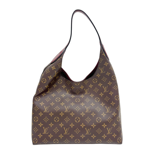 Flower Brown Monogram Hobo Bag