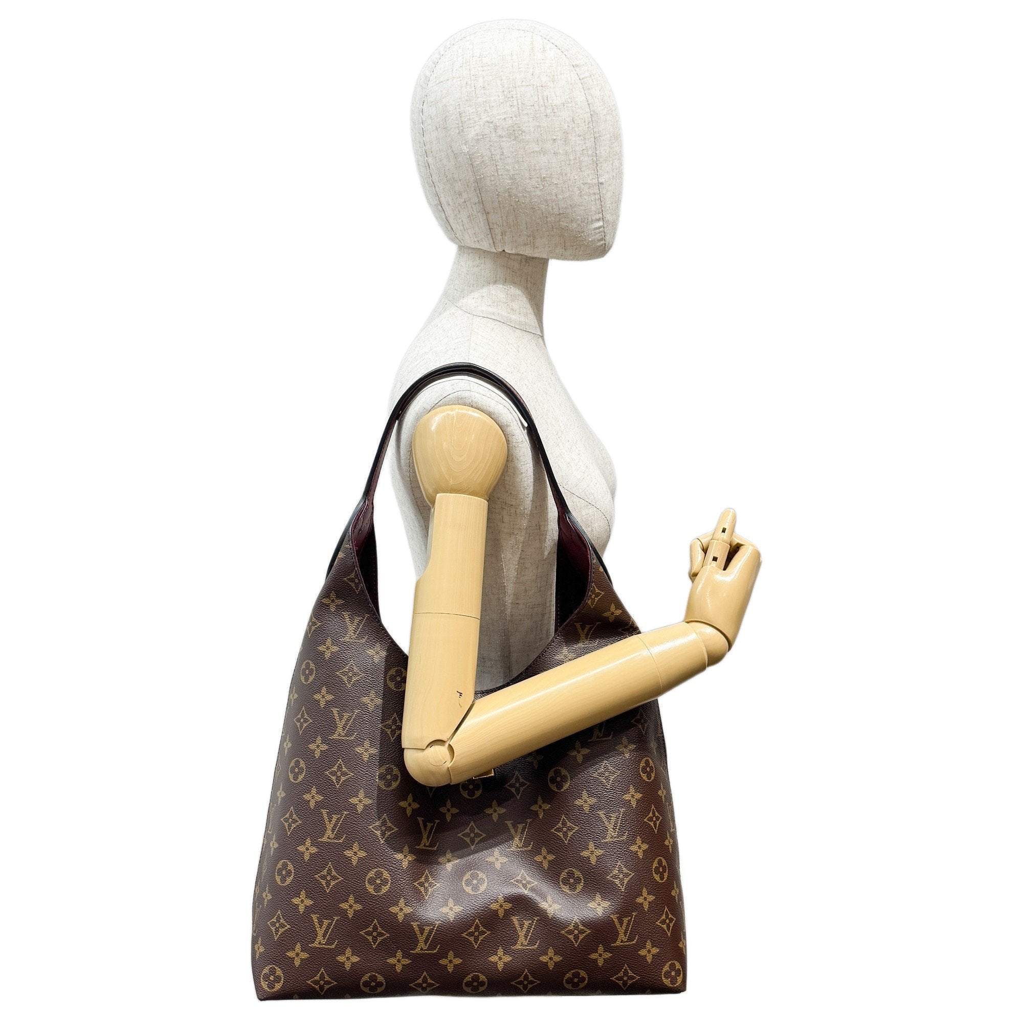 Flower Brown Monogram Hobo Bag