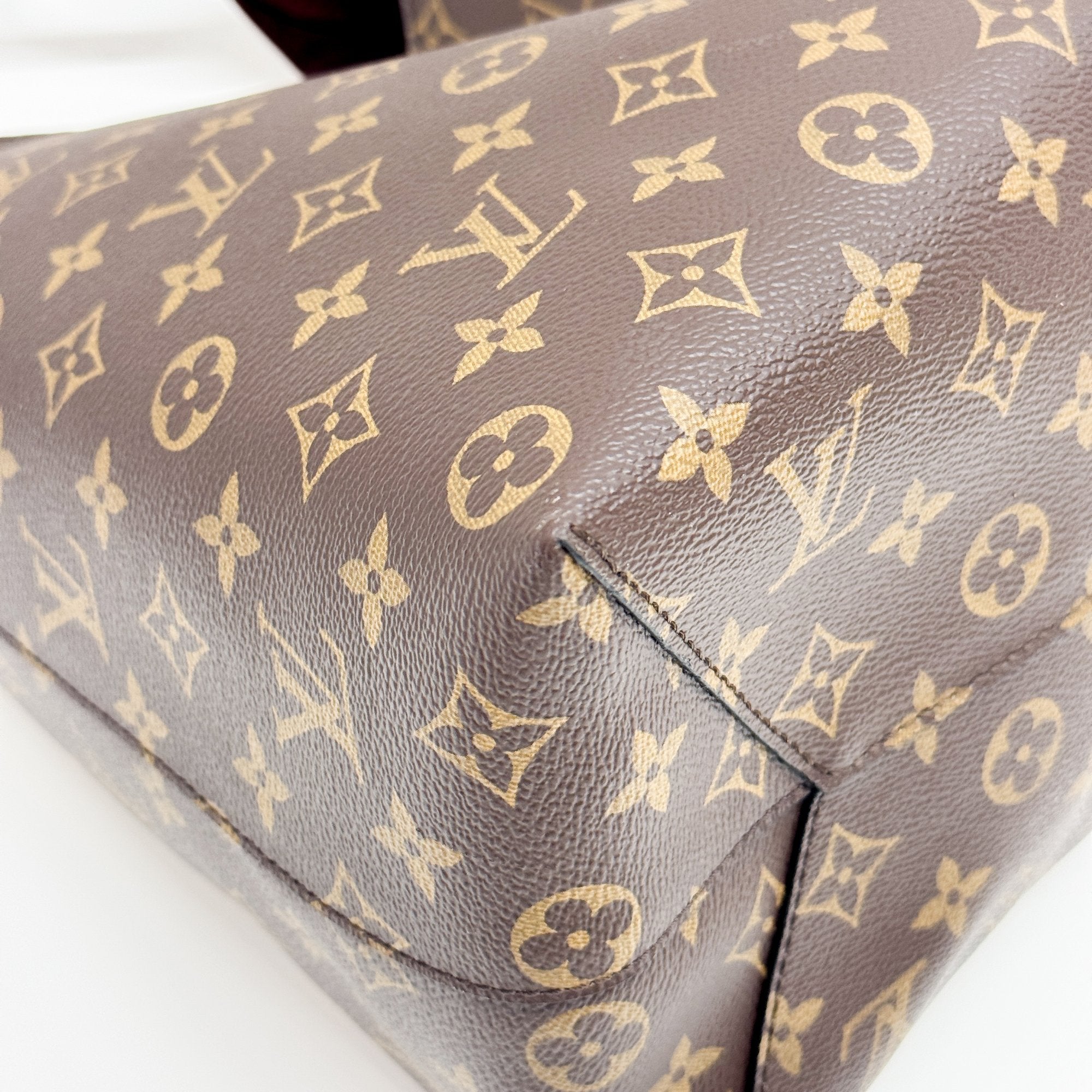 Flower Brown Monogram Hobo Bag