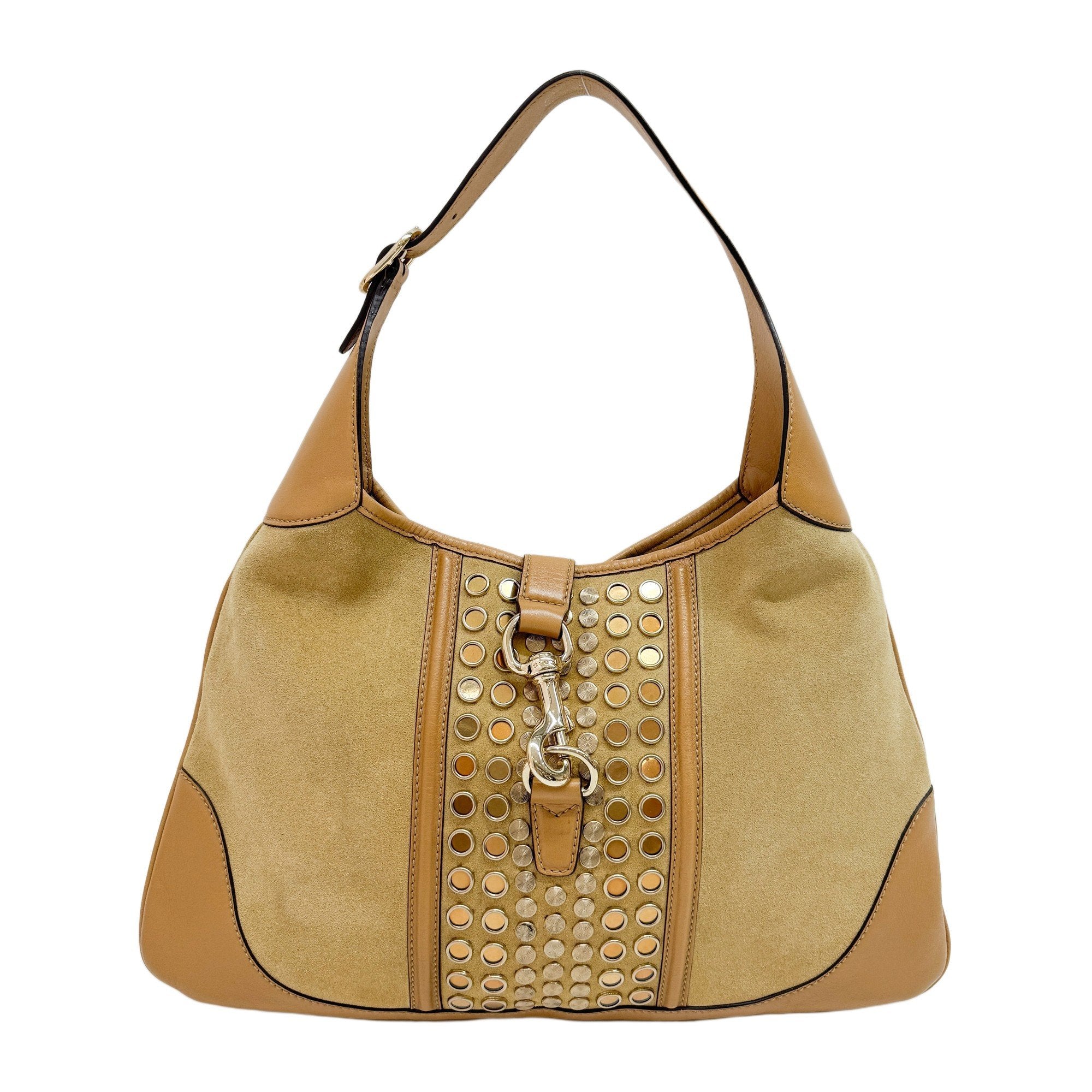 Jackie Brown Studded Suede Shoulder Bag