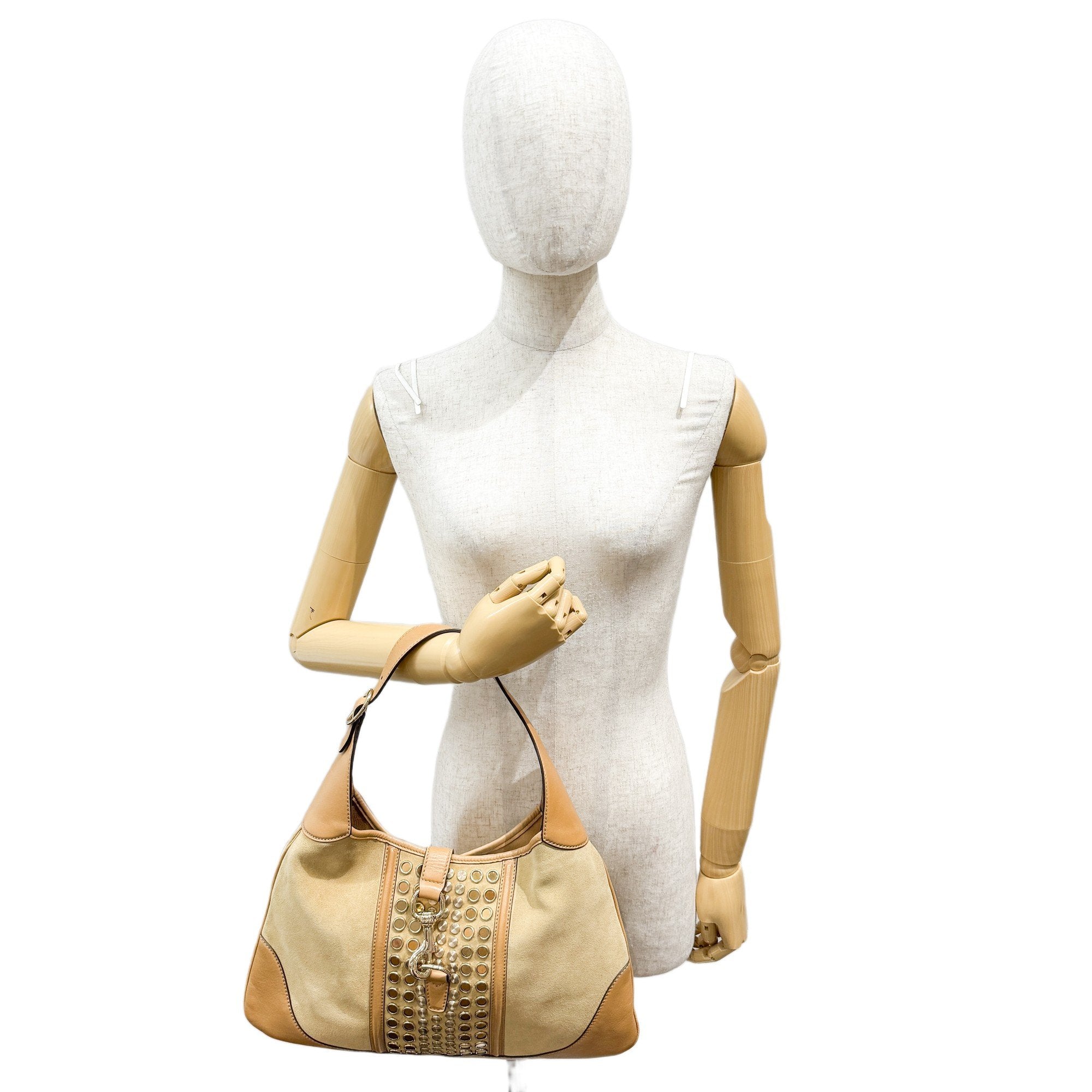 Jackie Brown Studded Suede Shoulder Bag