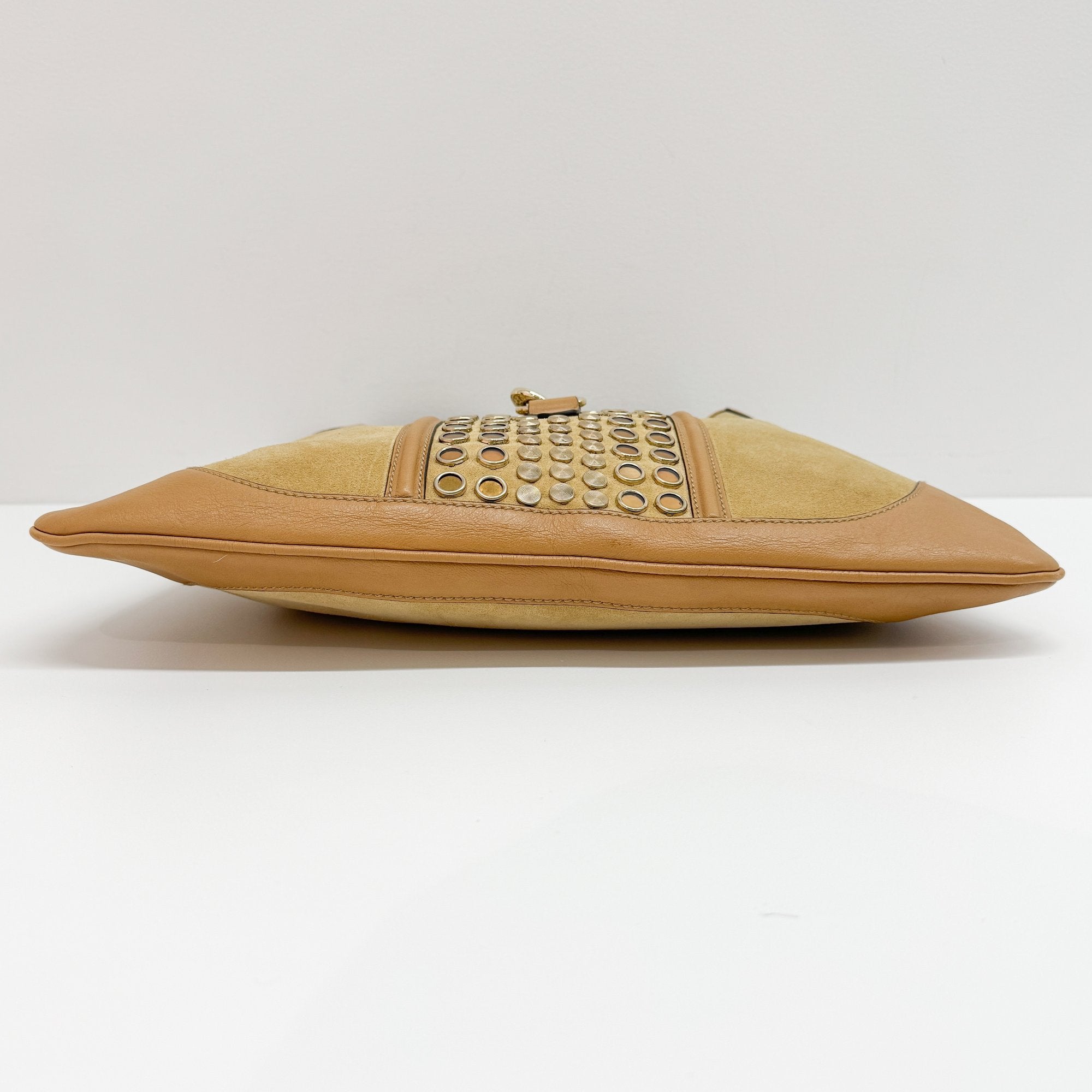 Jackie Brown Studded Suede Shoulder Bag