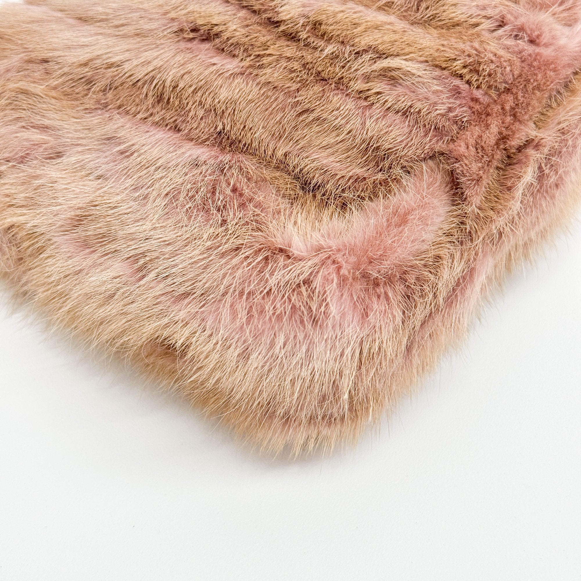 Limited Edition Caresse Brown/Pink Mink Fur Shoulder Bag