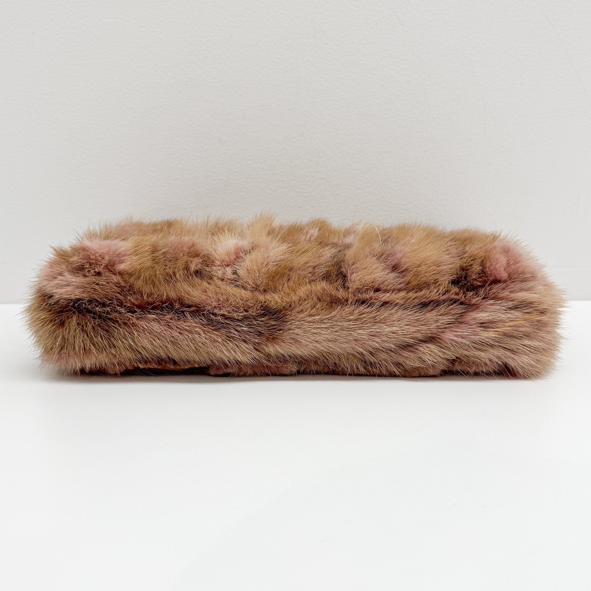 Limited Edition Caresse Brown/Pink Mink Fur Shoulder Bag