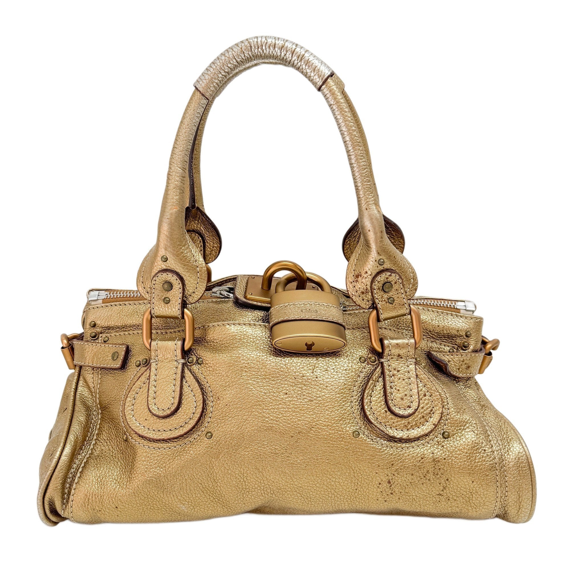 Paddington Gold Leather Shoulder Bag