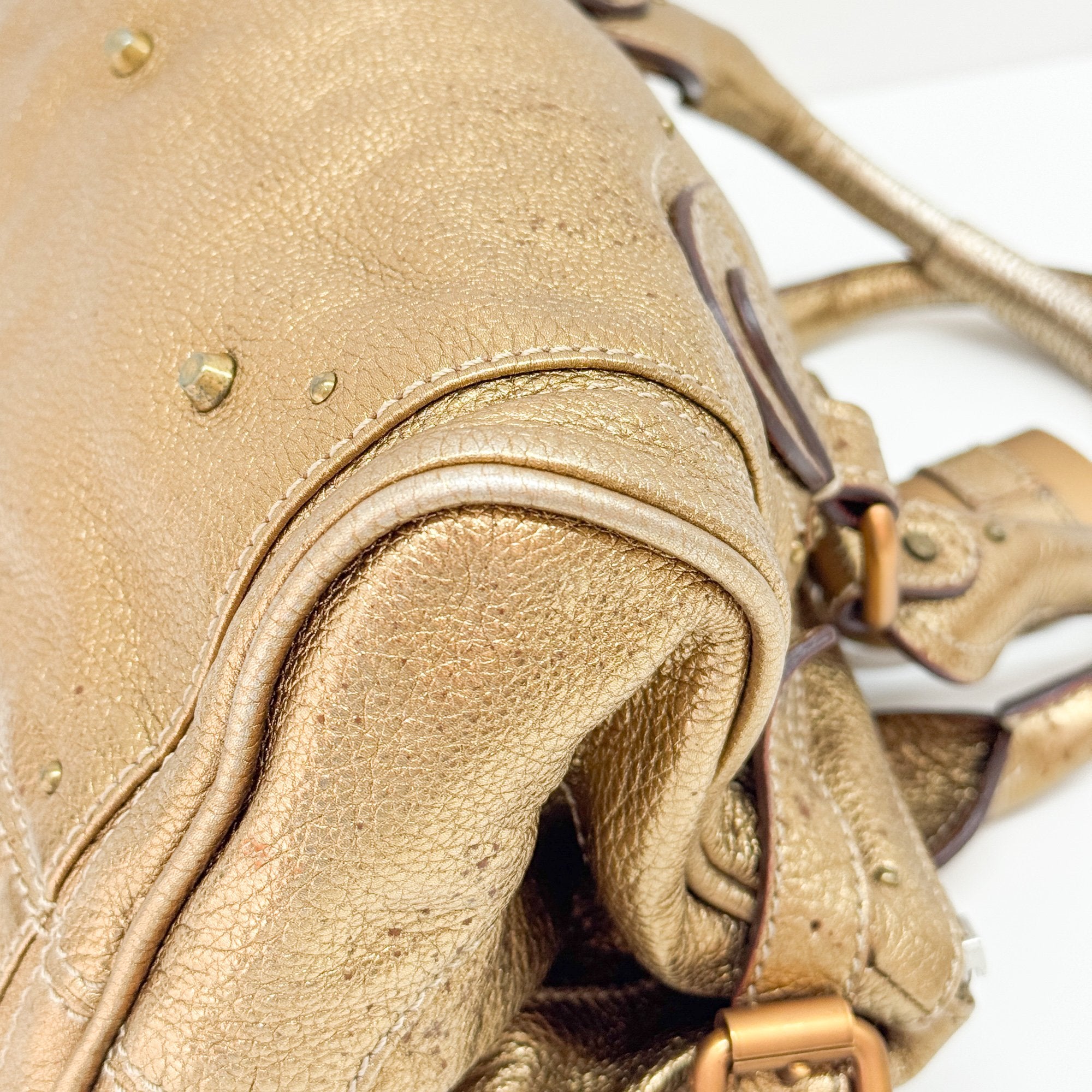 Paddington Gold Leather Shoulder Bag