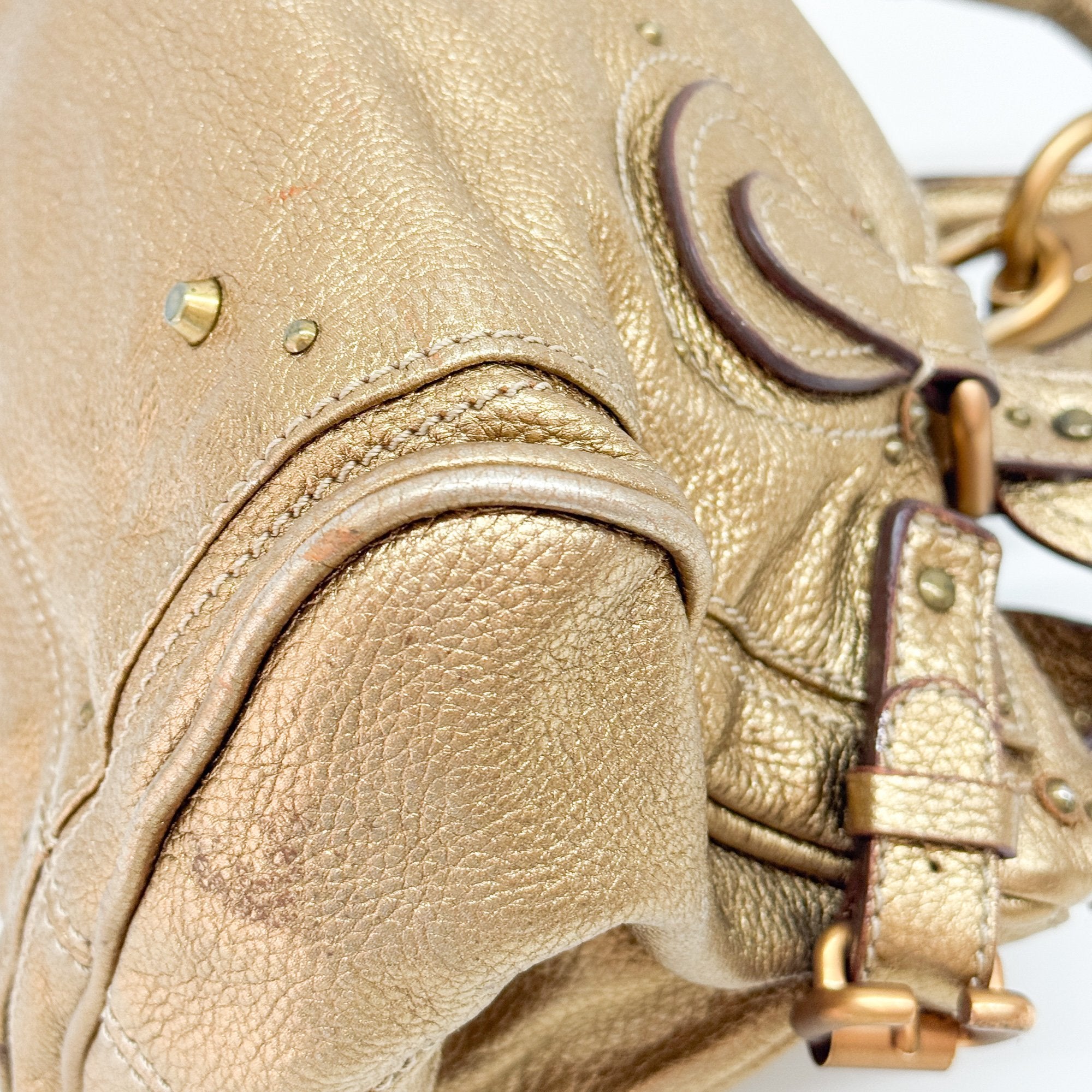 Paddington Gold Leather Shoulder Bag