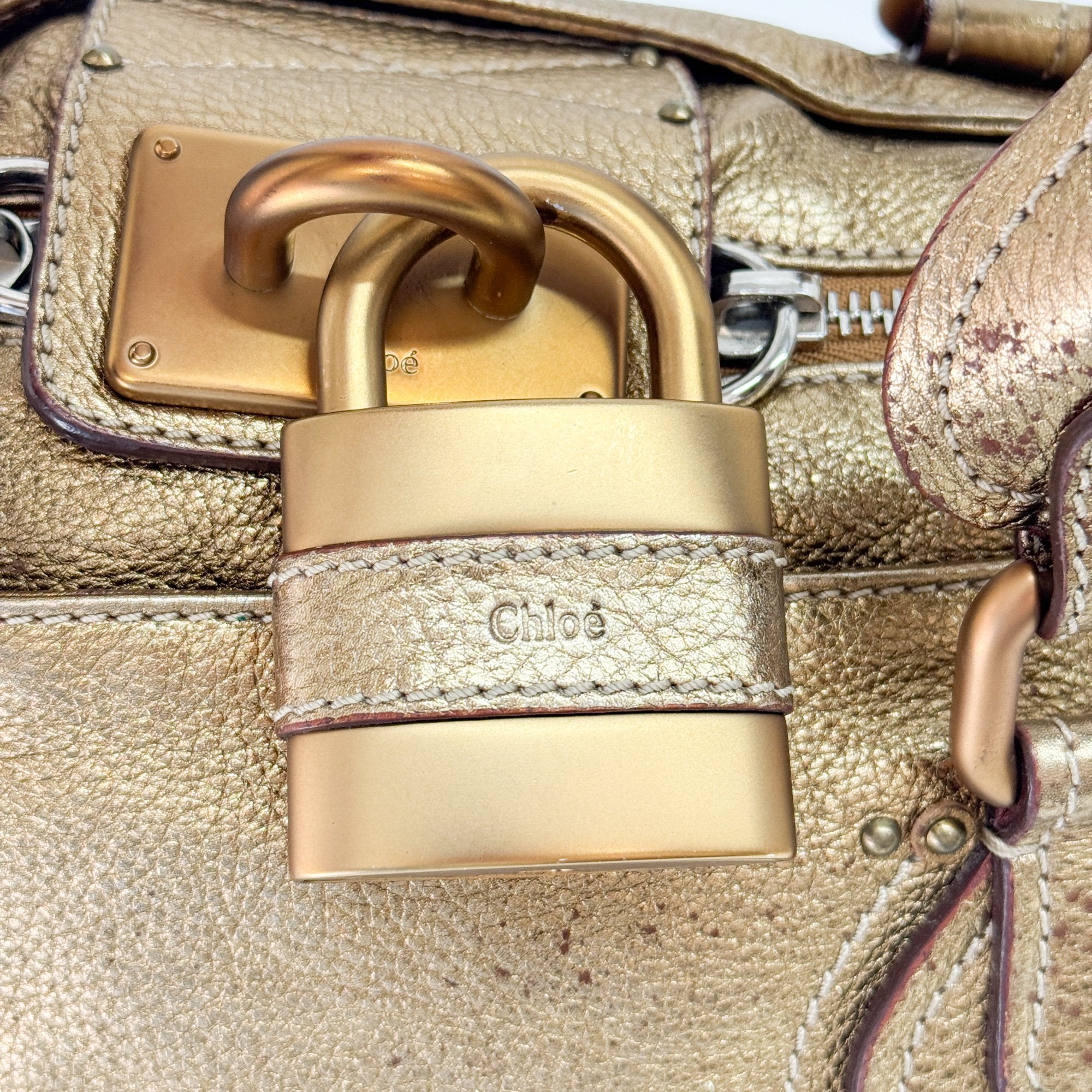 Paddington Gold Leather Shoulder Bag