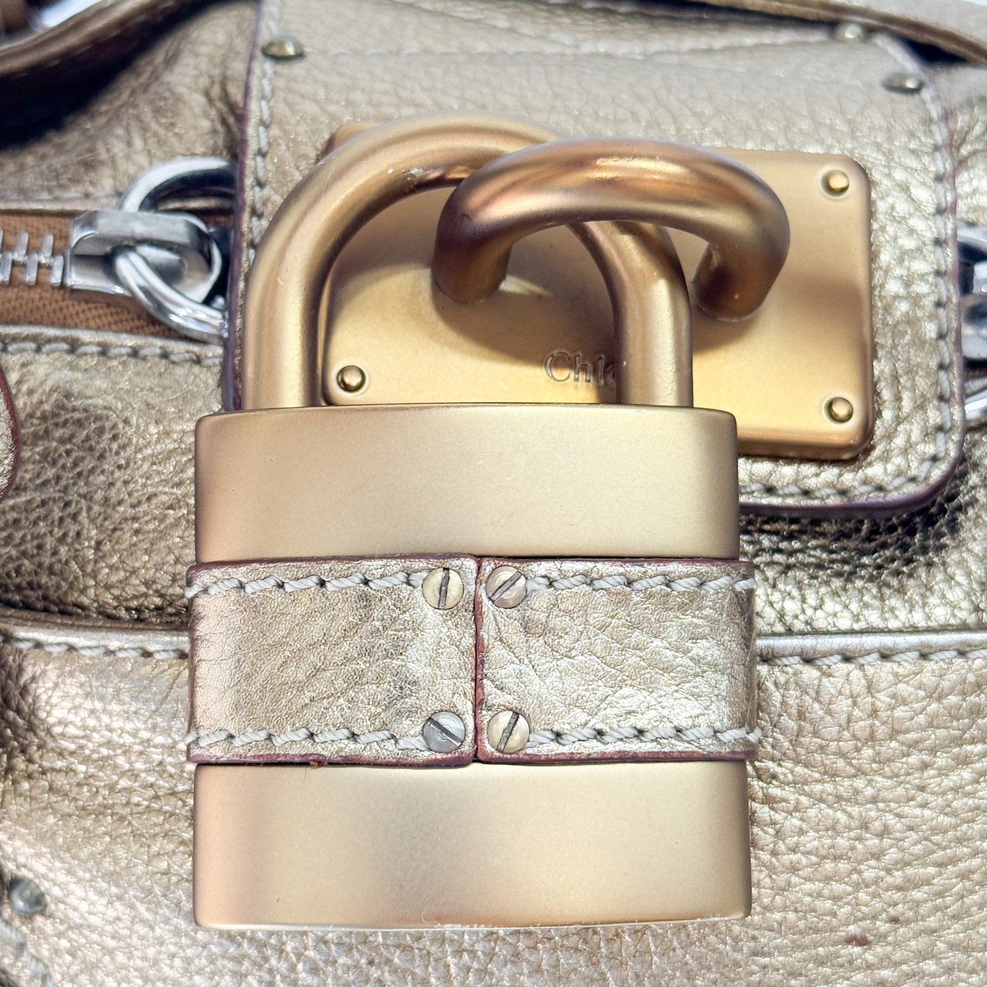 Paddington Gold Leather Shoulder Bag