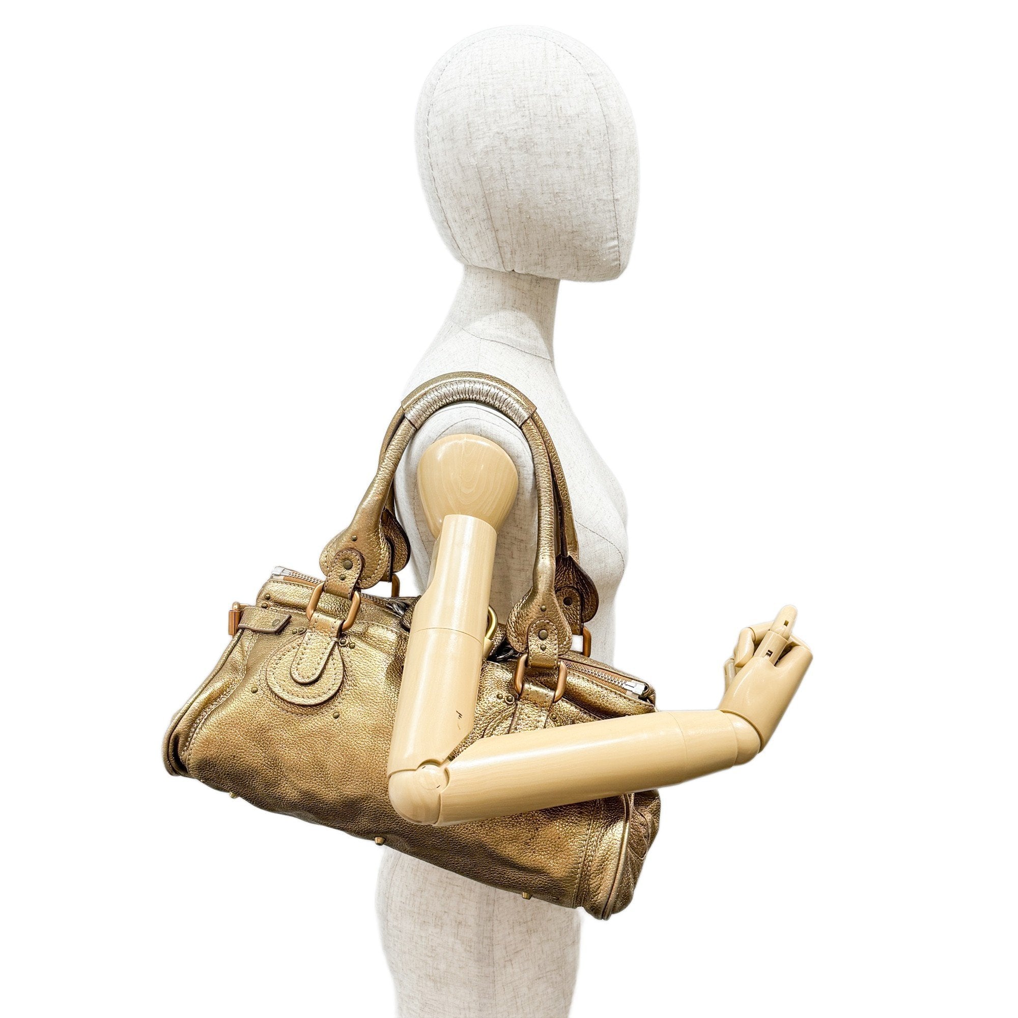 Paddington Gold Leather Shoulder Bag