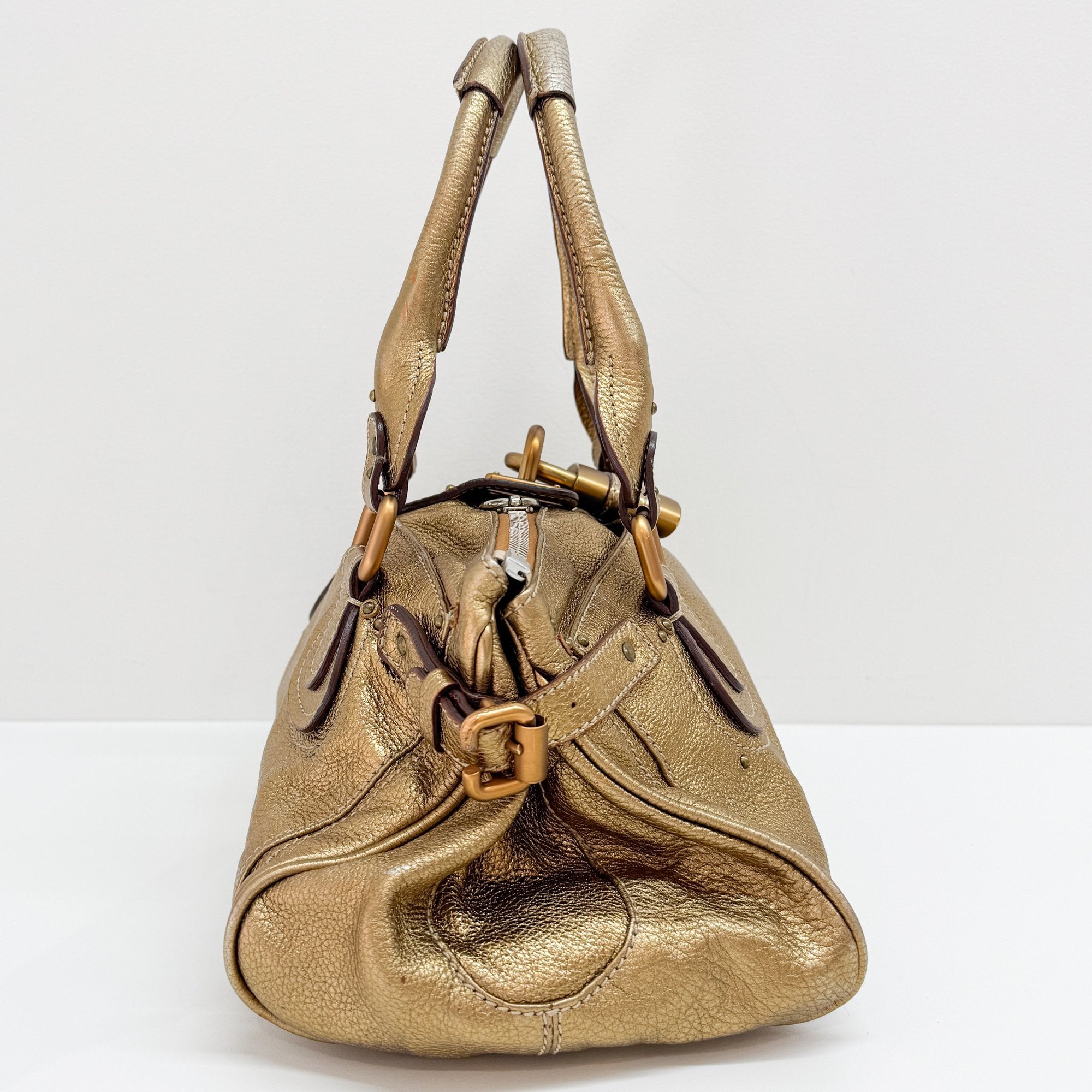 Paddington Gold Leather Shoulder Bag