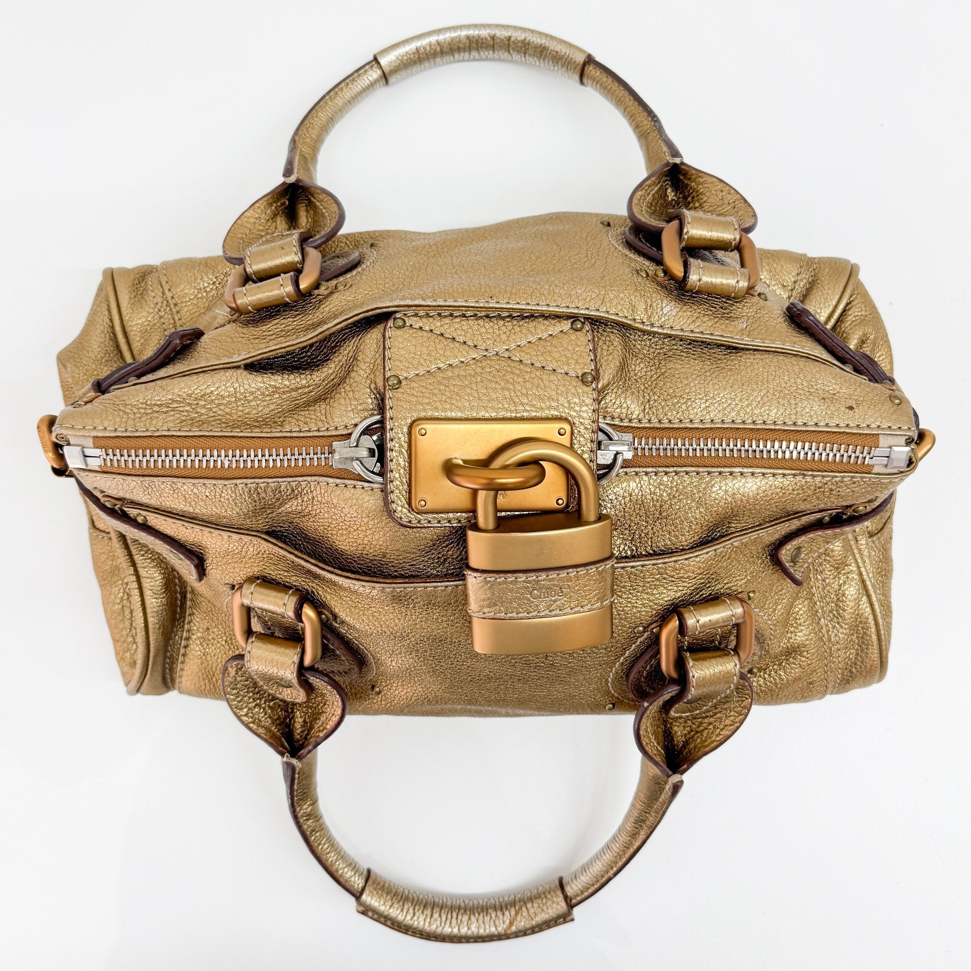 Paddington Gold Leather Shoulder Bag