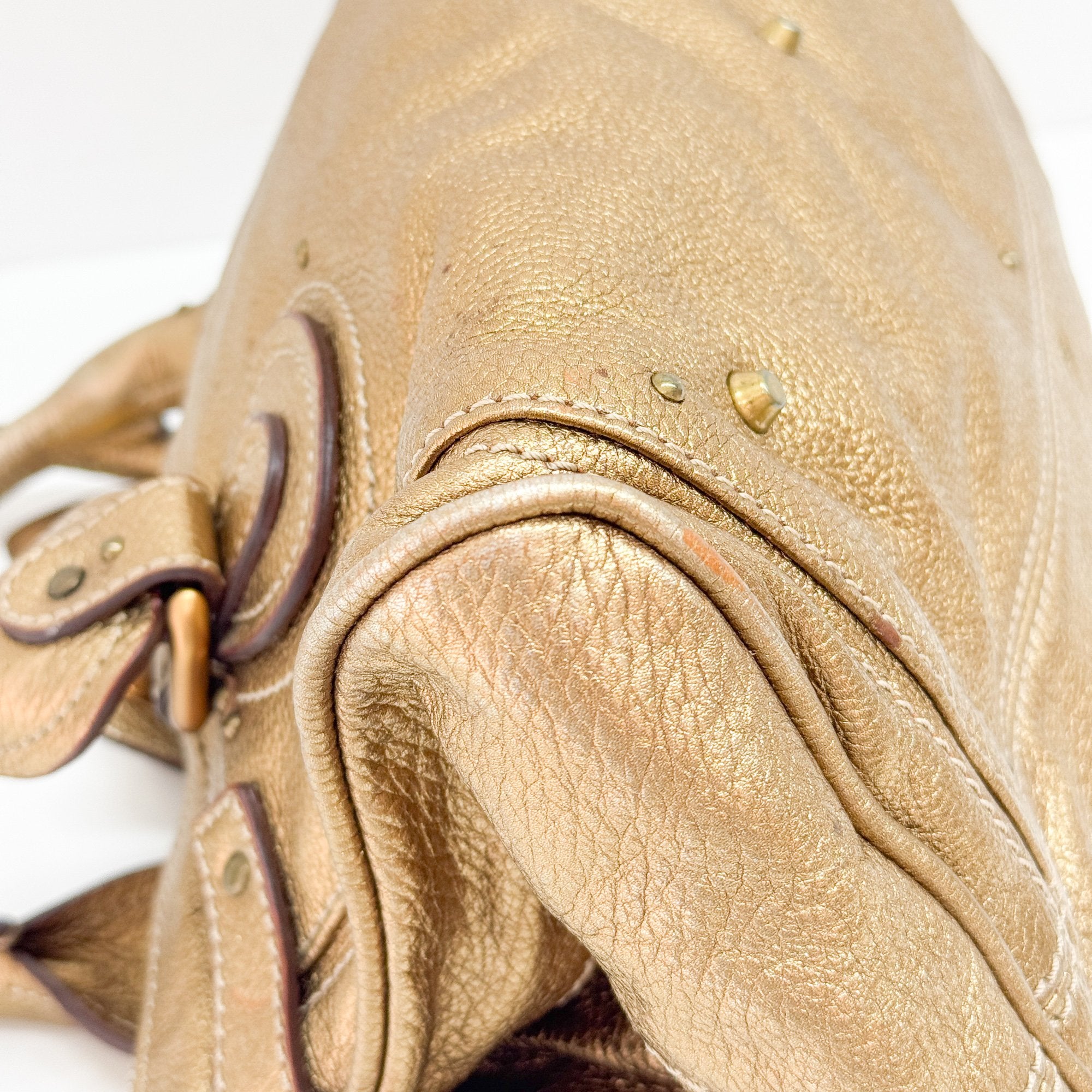 Paddington Gold Leather Shoulder Bag