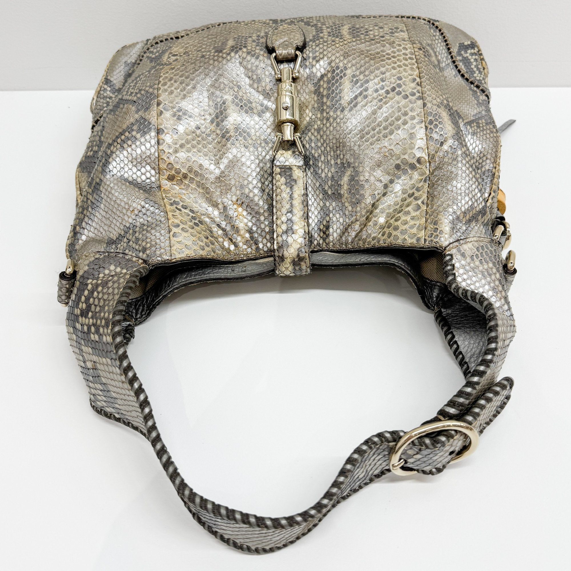 Jackie Multi-color Snake Skin Leather Shoulder Bag