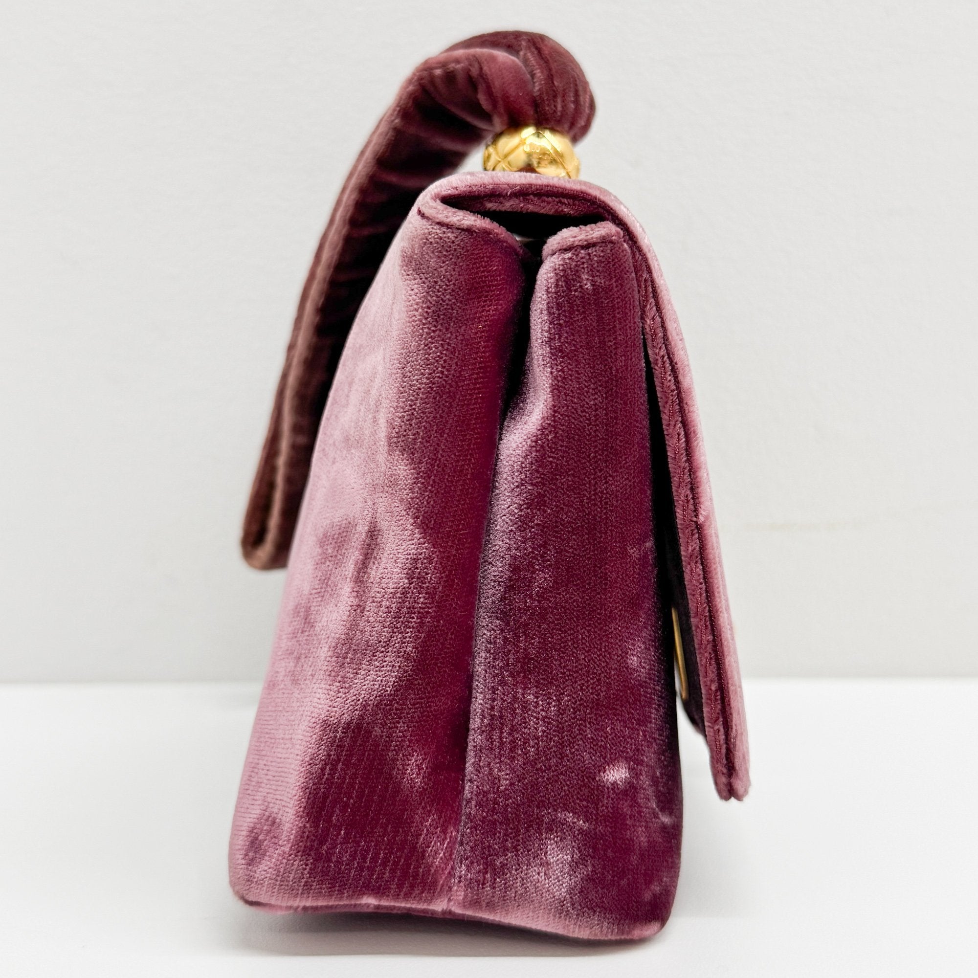 Pink Velvet Clutch Bag