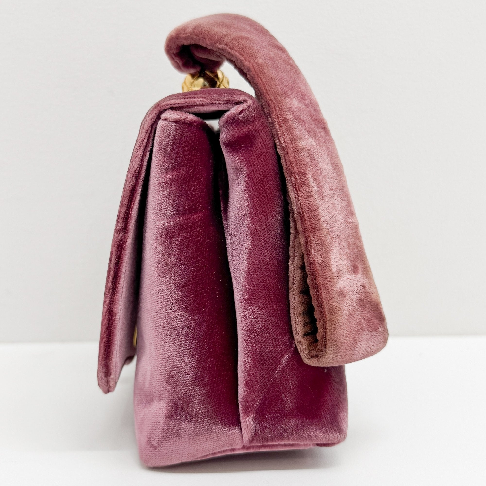 Pink Velvet Clutch Bag