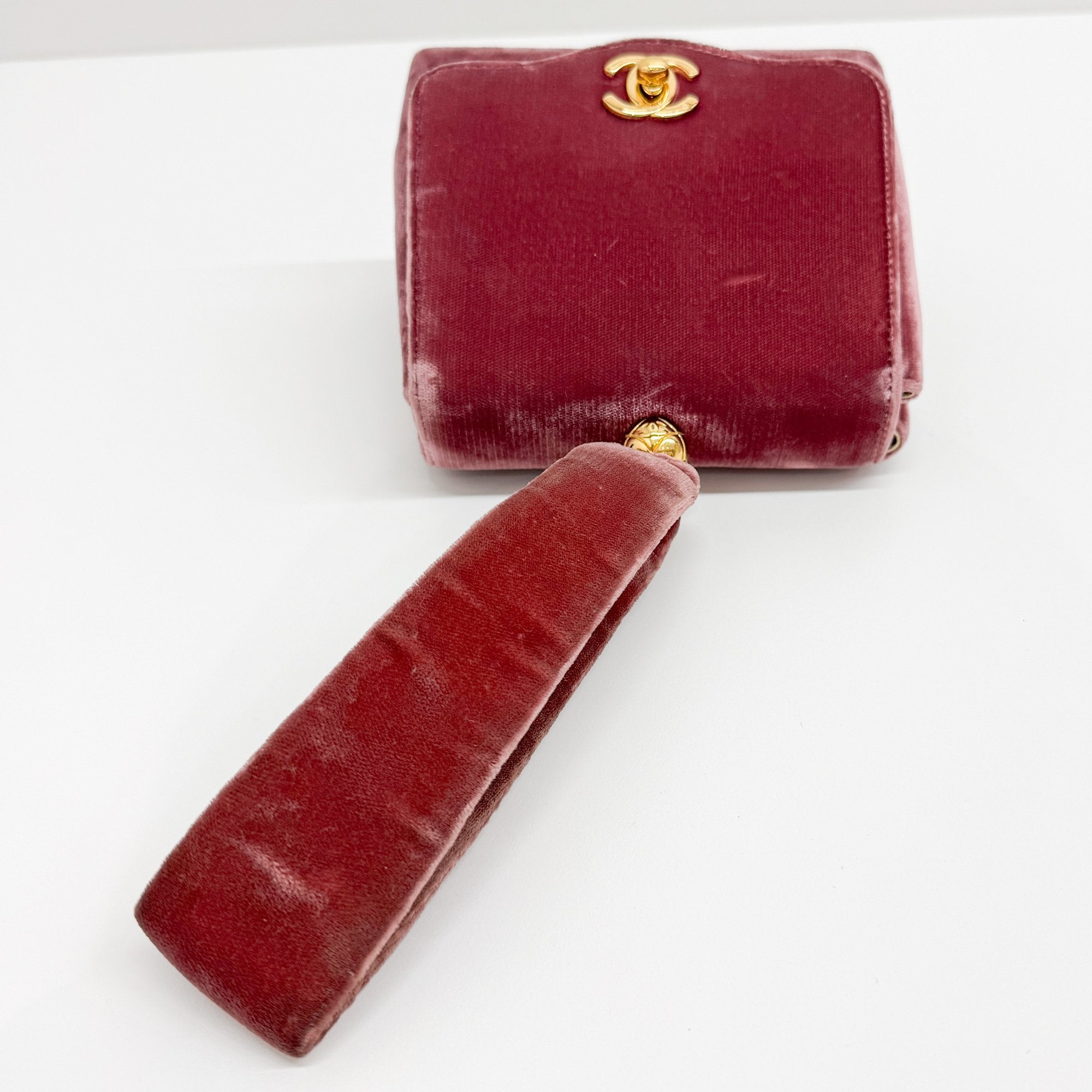 Pink Velvet Clutch Bag