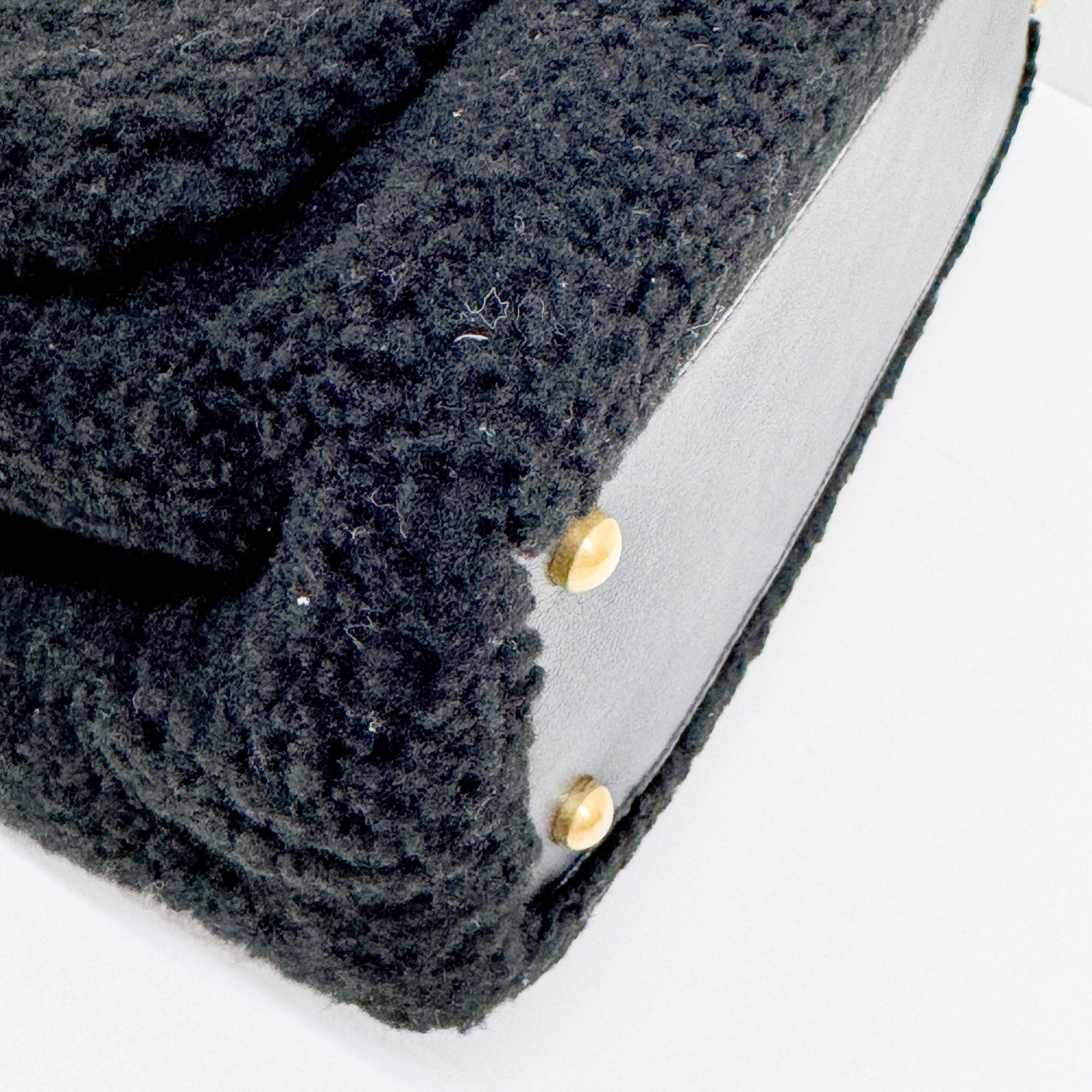 Classic Flap Black Wool Two Way Bag