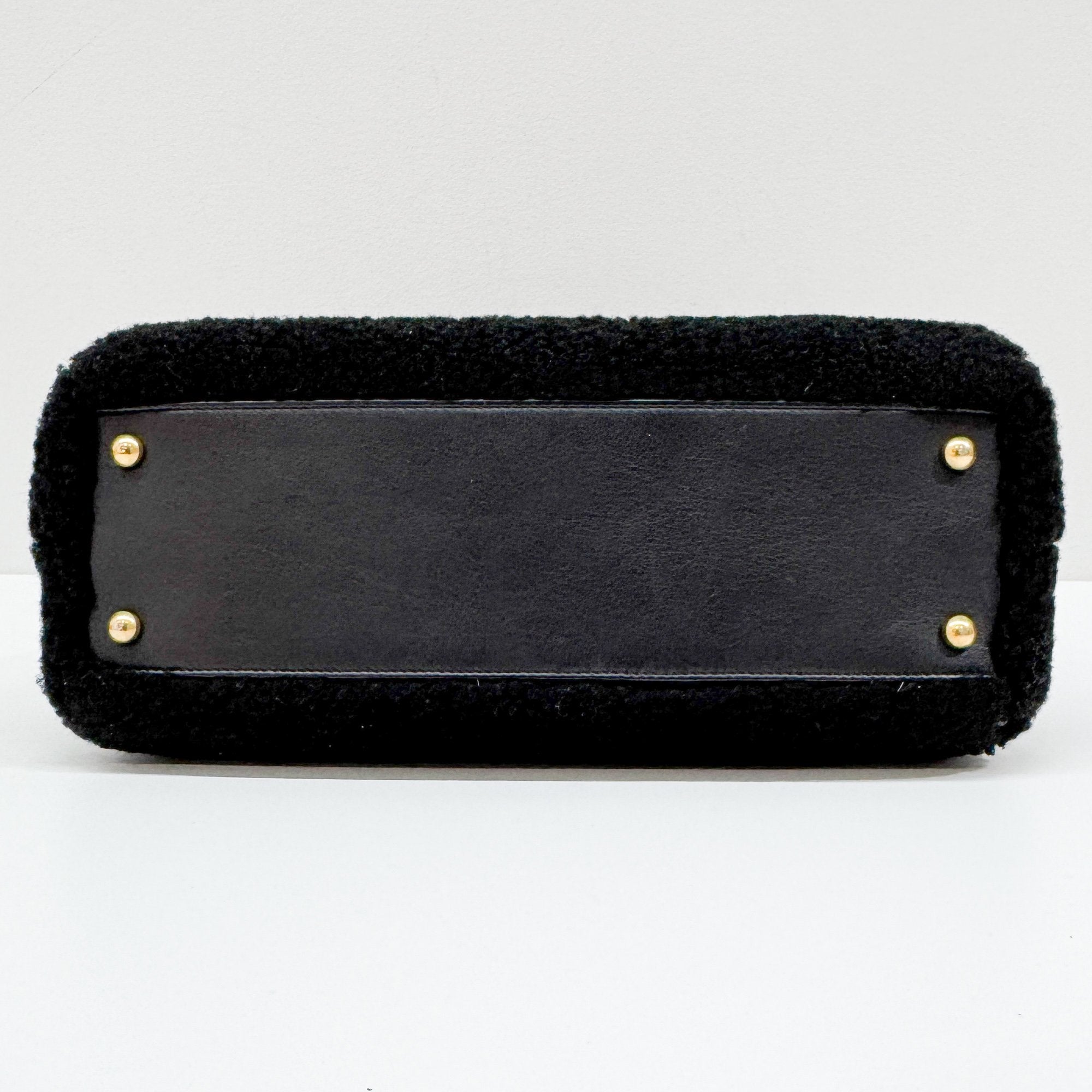 Classic Flap Black Wool Two Way Bag