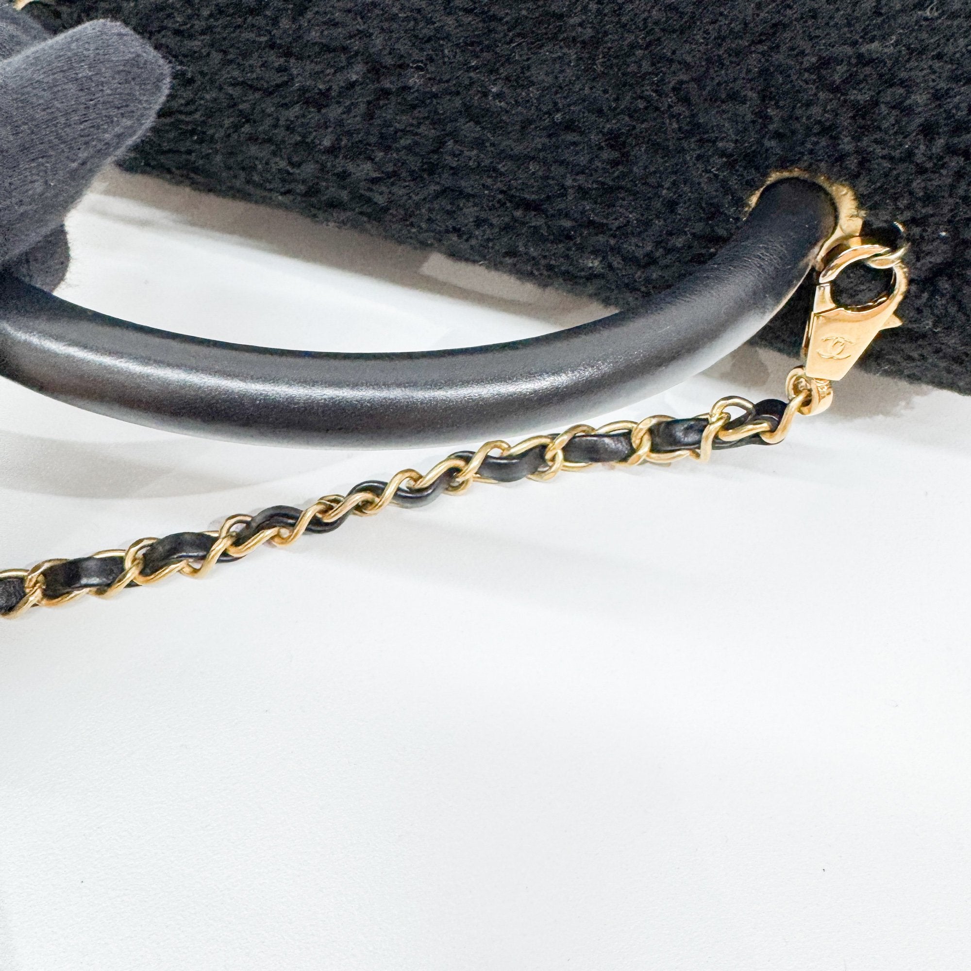 Classic Flap Black Wool Two Way Bag