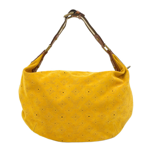 Onatah Yellow Monogram Suede Shoulder Bag