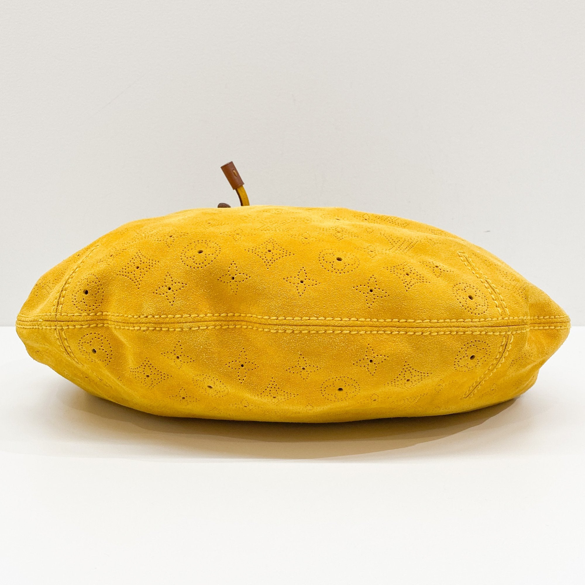 Onatah Yellow Monogram Suede Shoulder Bag