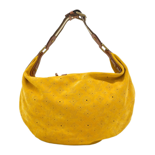 Onatah Yellow Monogram Suede Shoulder Bag