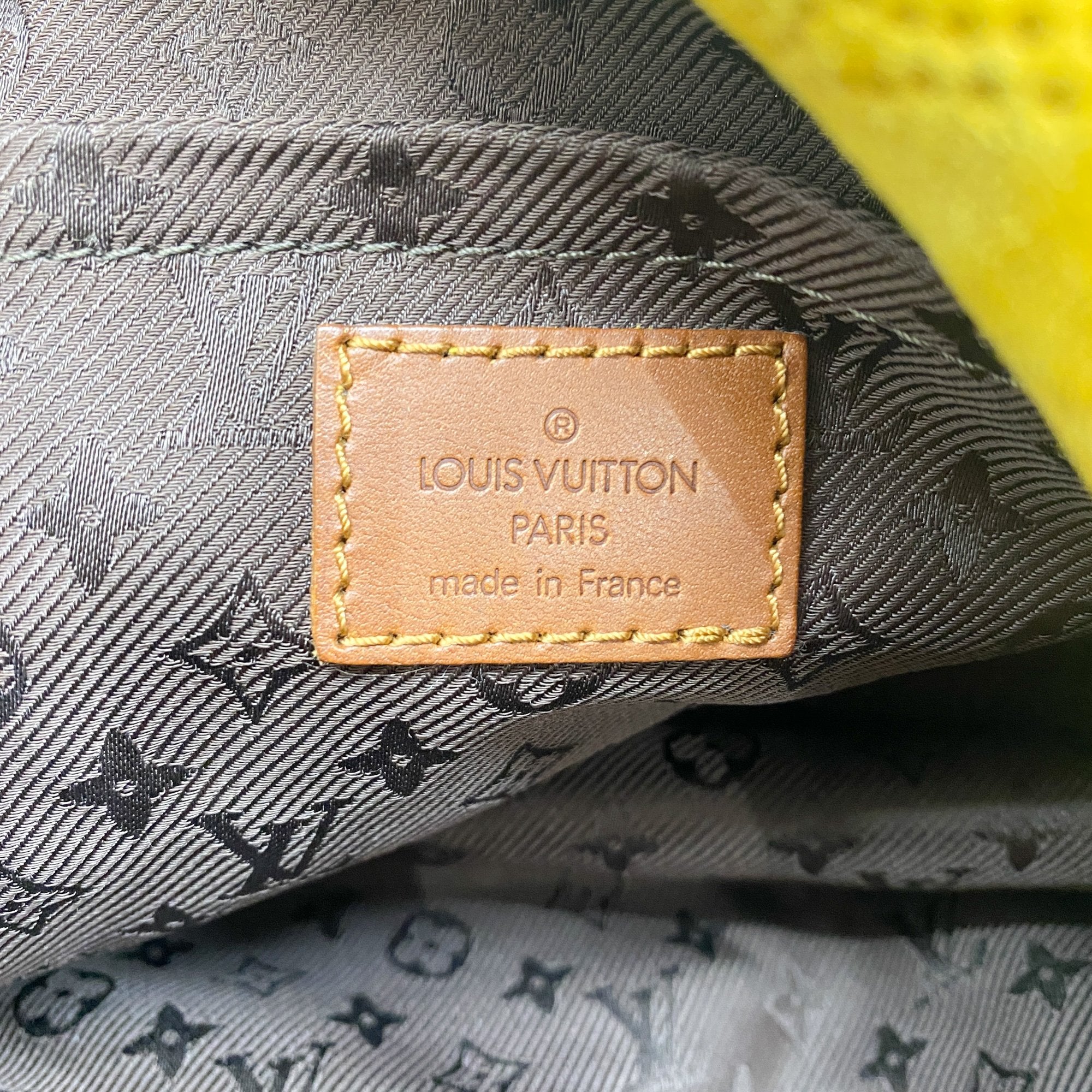 Onatah Yellow Monogram Suede Shoulder Bag