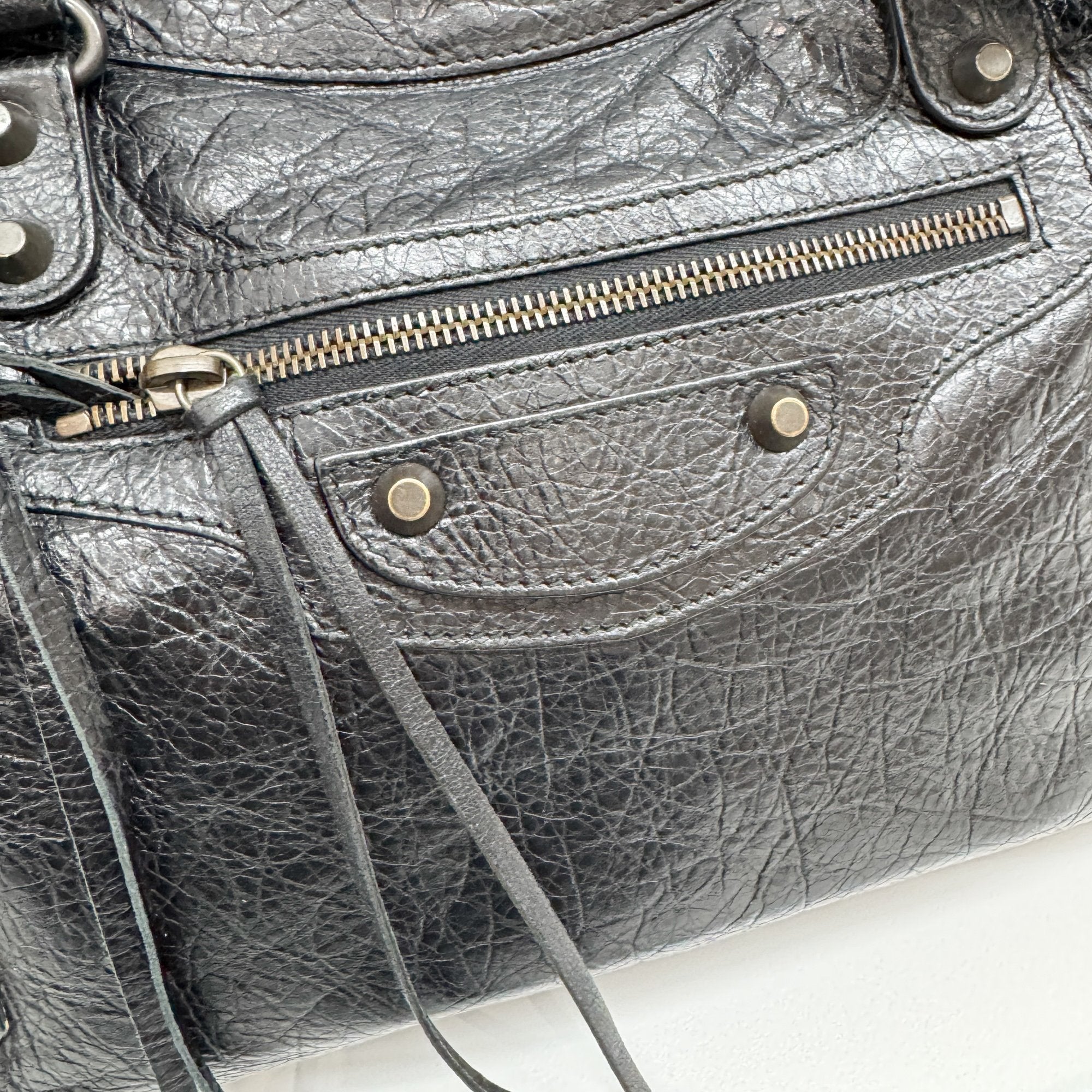 The City Black Leather Two Way Bag