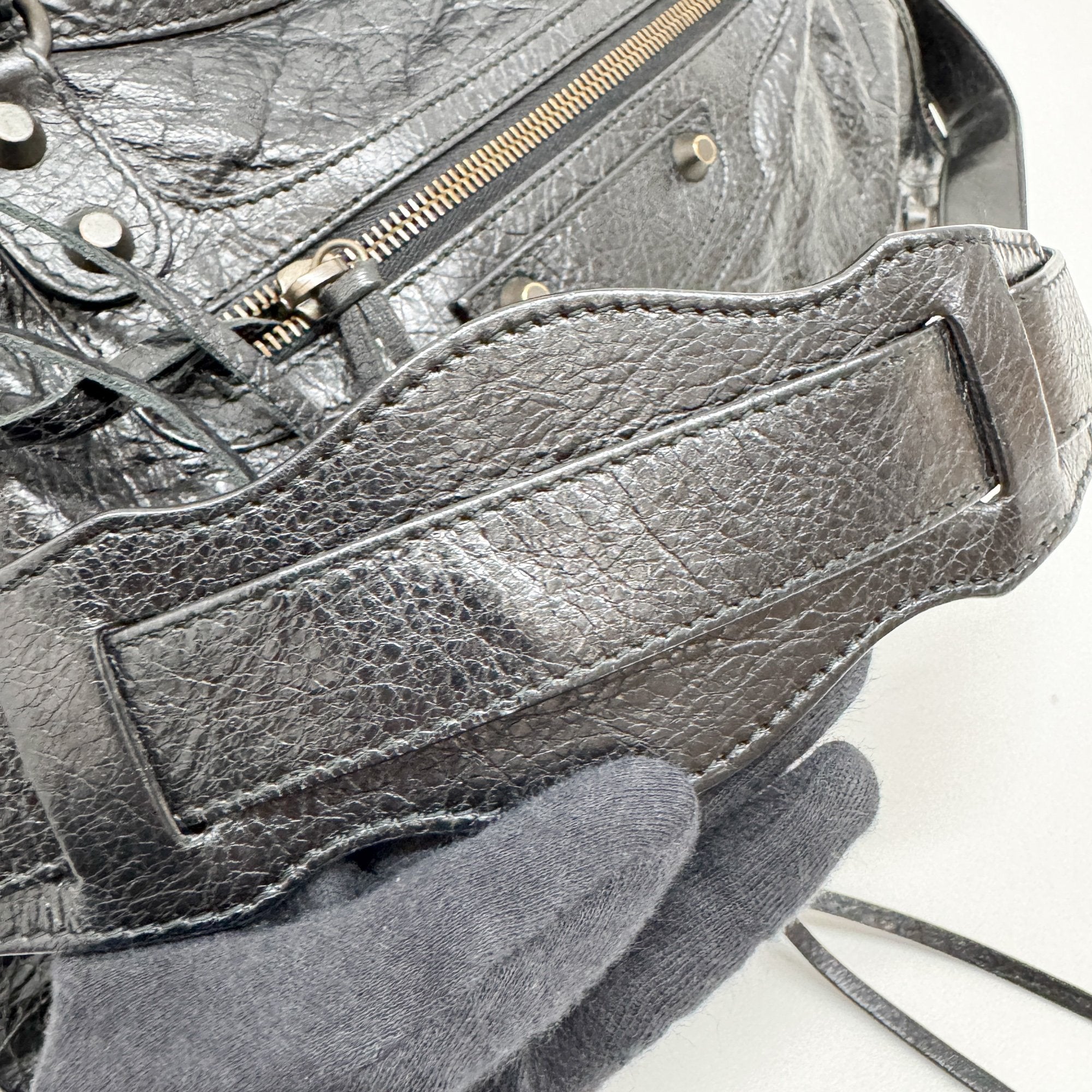 The City Black Leather Two Way Bag