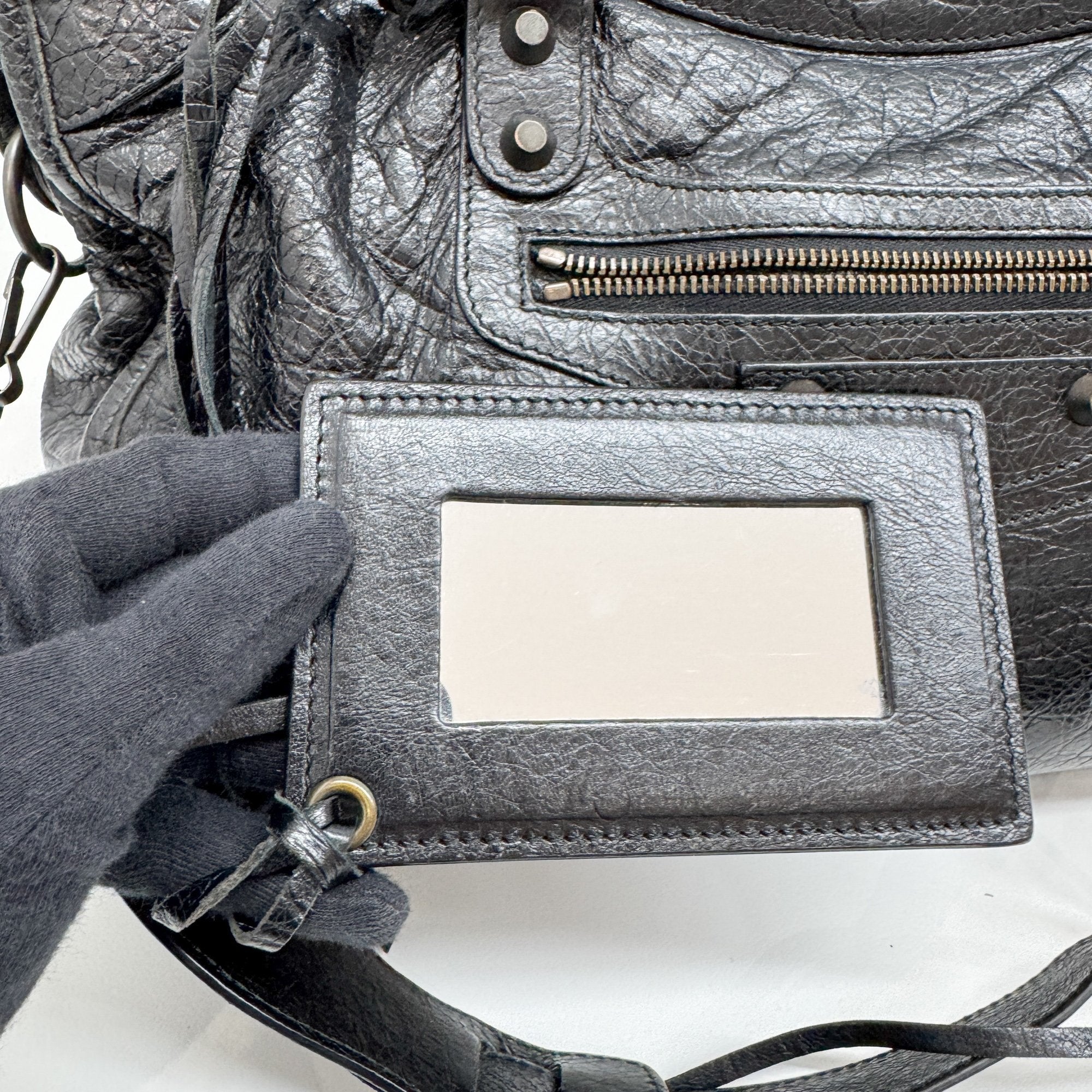 The City Black Leather Two Way Bag