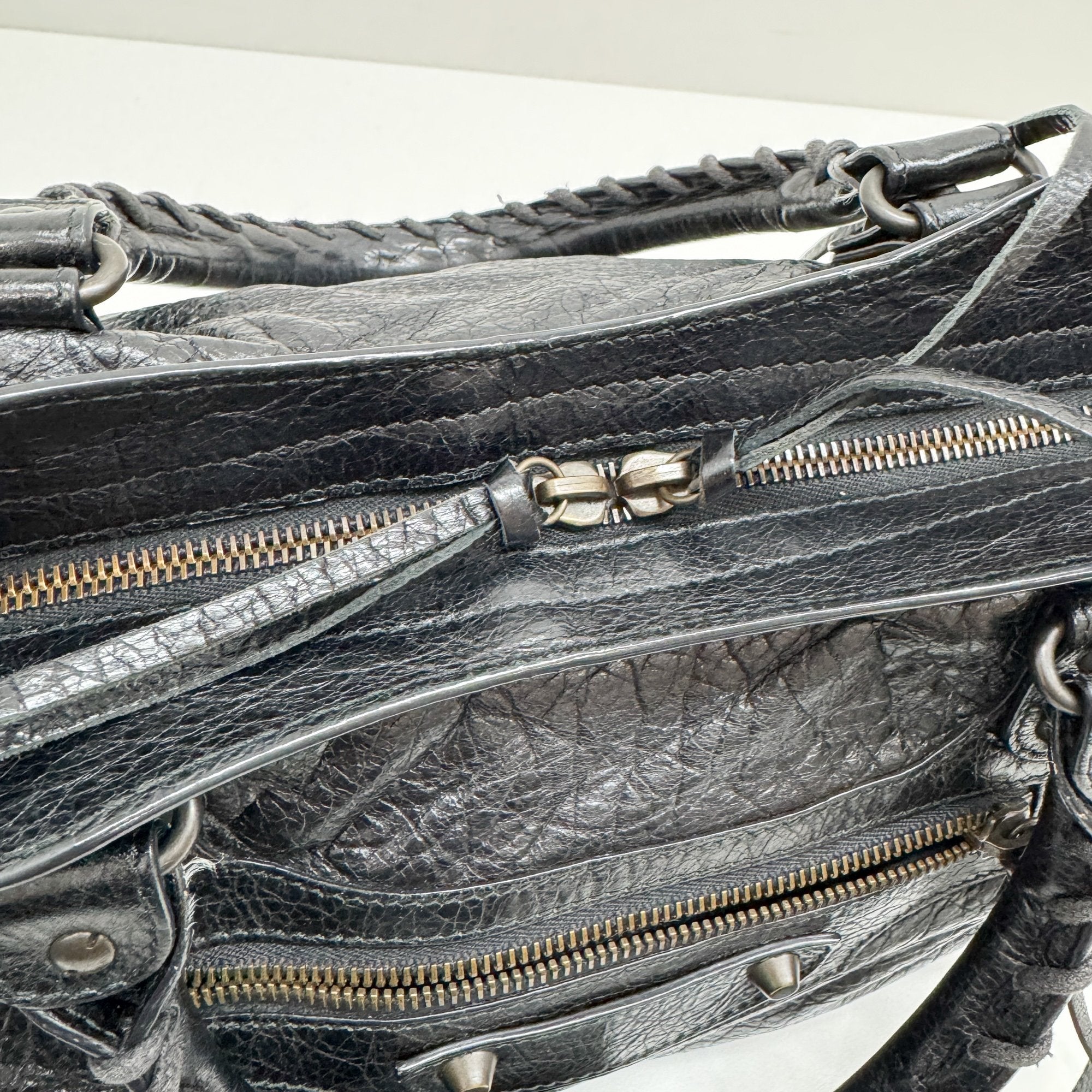 The City Black Leather Two Way Bag