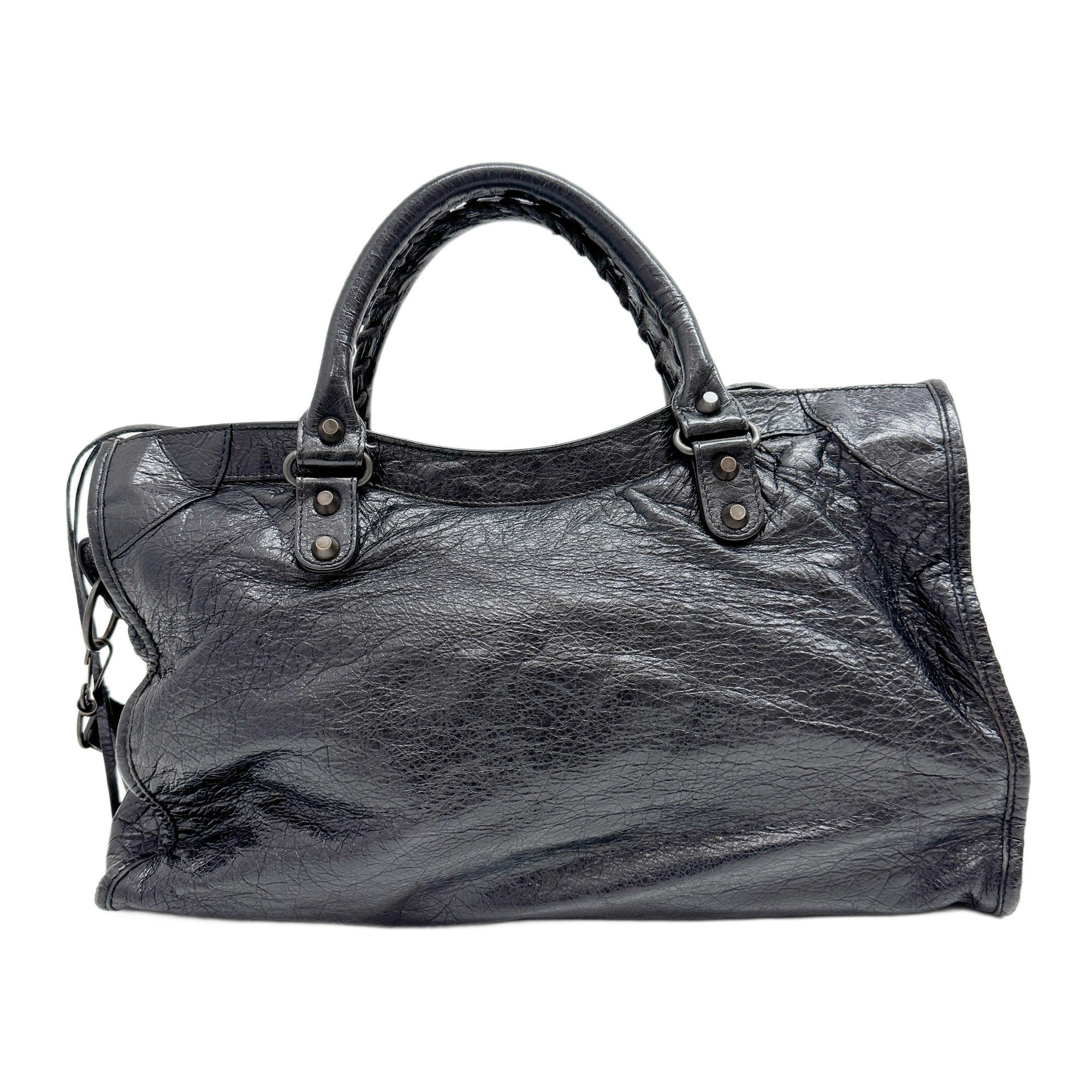 The City Black Leather Two Way Bag
