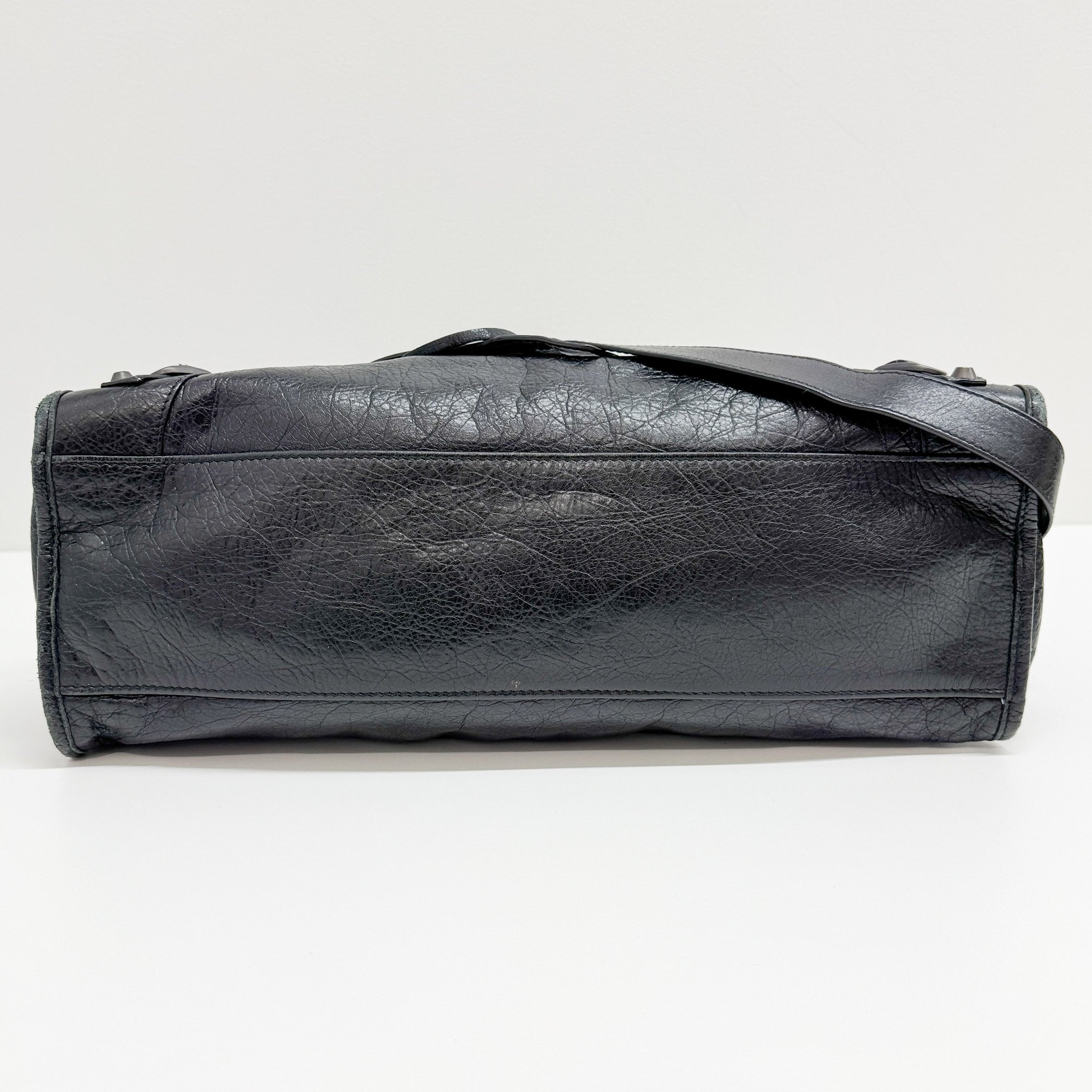 The City Black Leather Two Way Bag