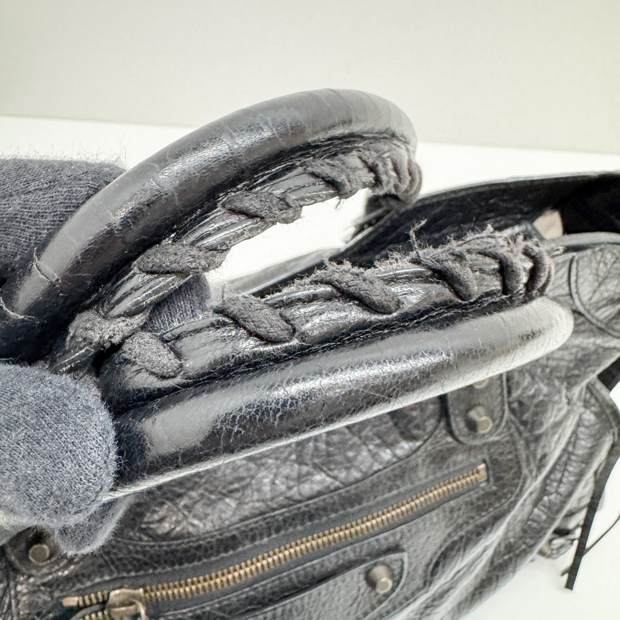 The City Black Leather Two Way Bag