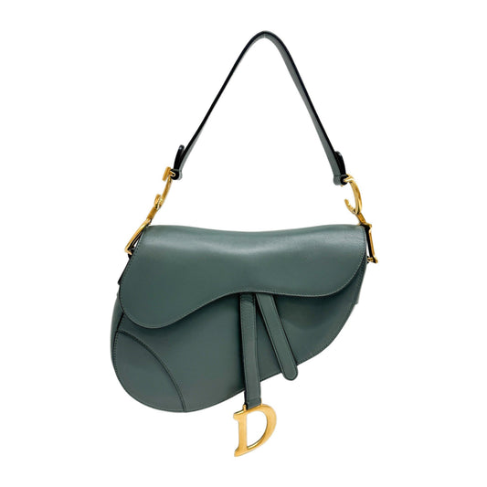 Saddle Clay Green Leather Shoulder Bag