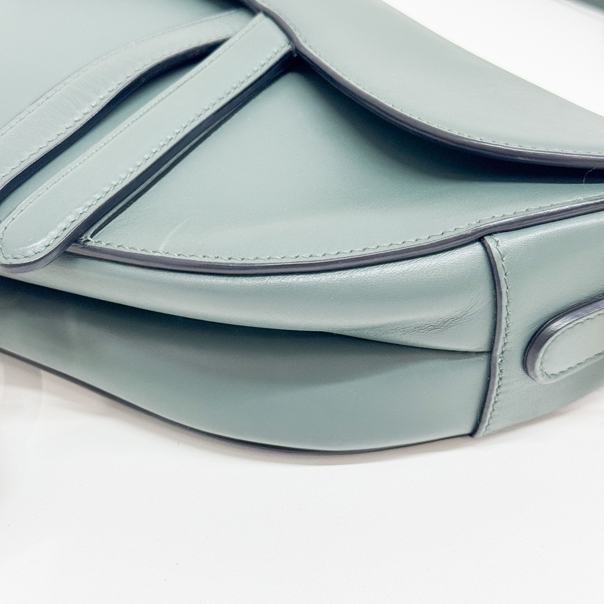 Saddle Clay Green Leather Shoulder Bag