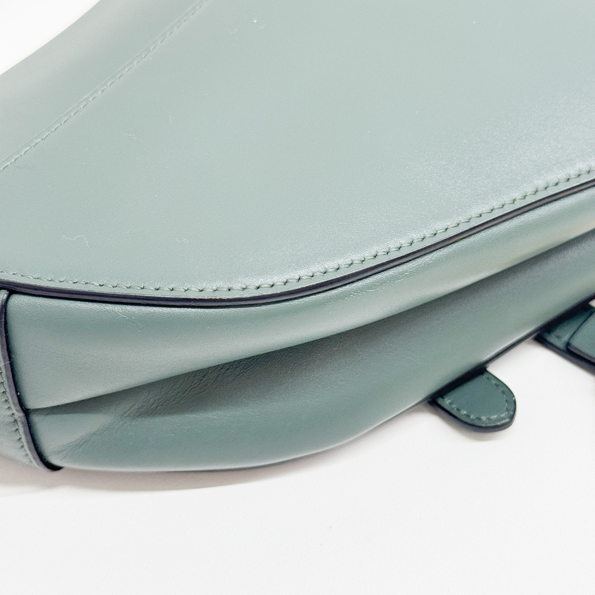 Saddle Clay Green Leather Shoulder Bag