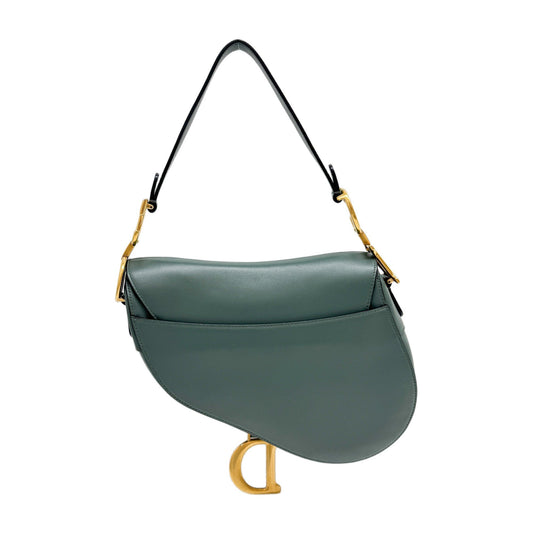 Saddle Clay Green Leather Shoulder Bag
