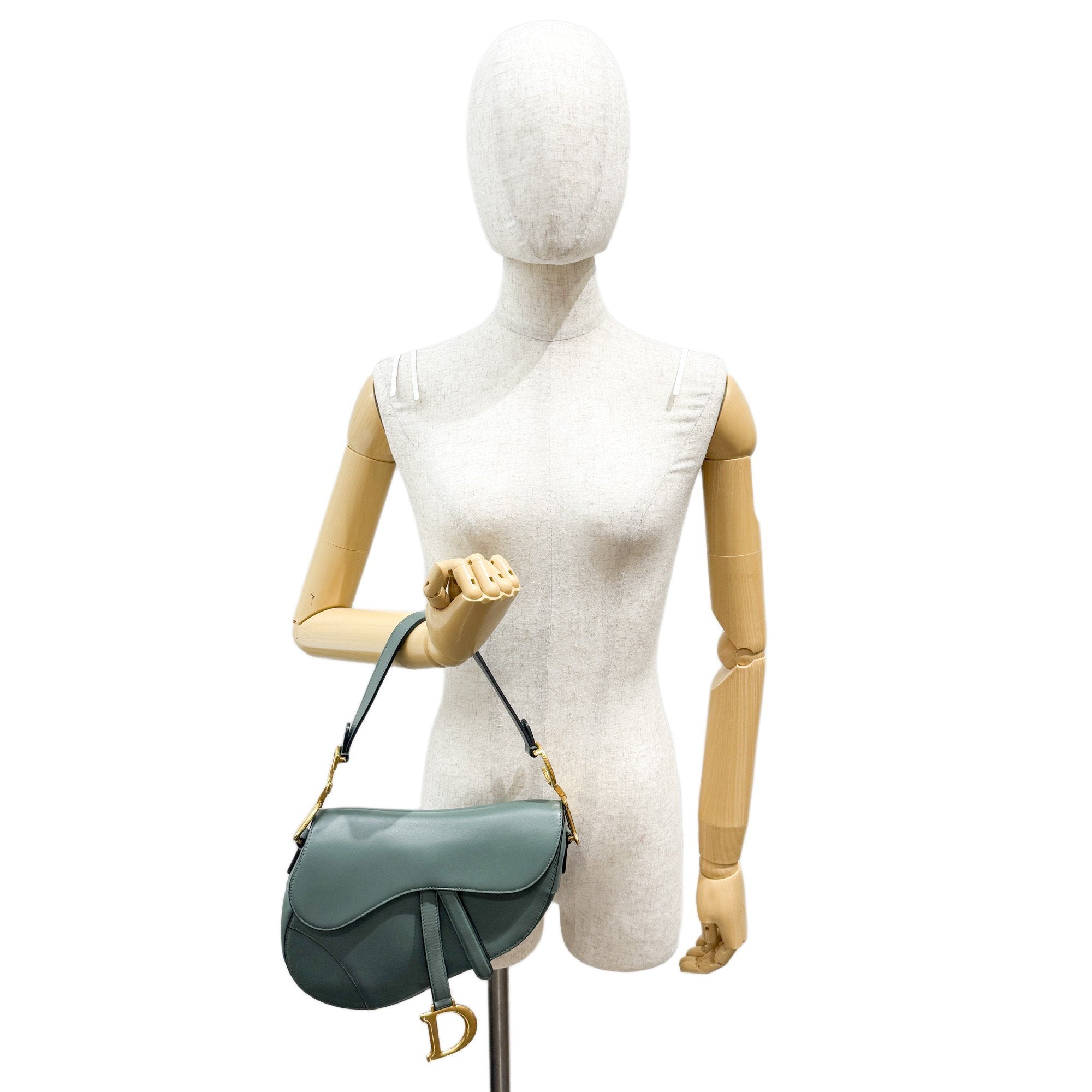 Saddle Clay Green Leather Shoulder Bag