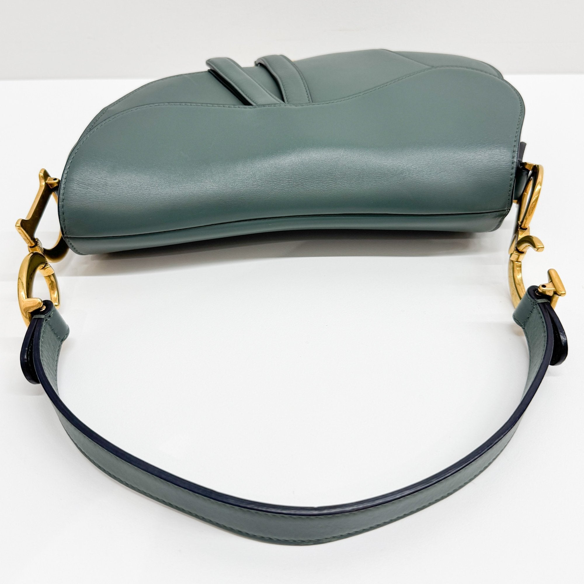 Saddle Clay Green Leather Shoulder Bag