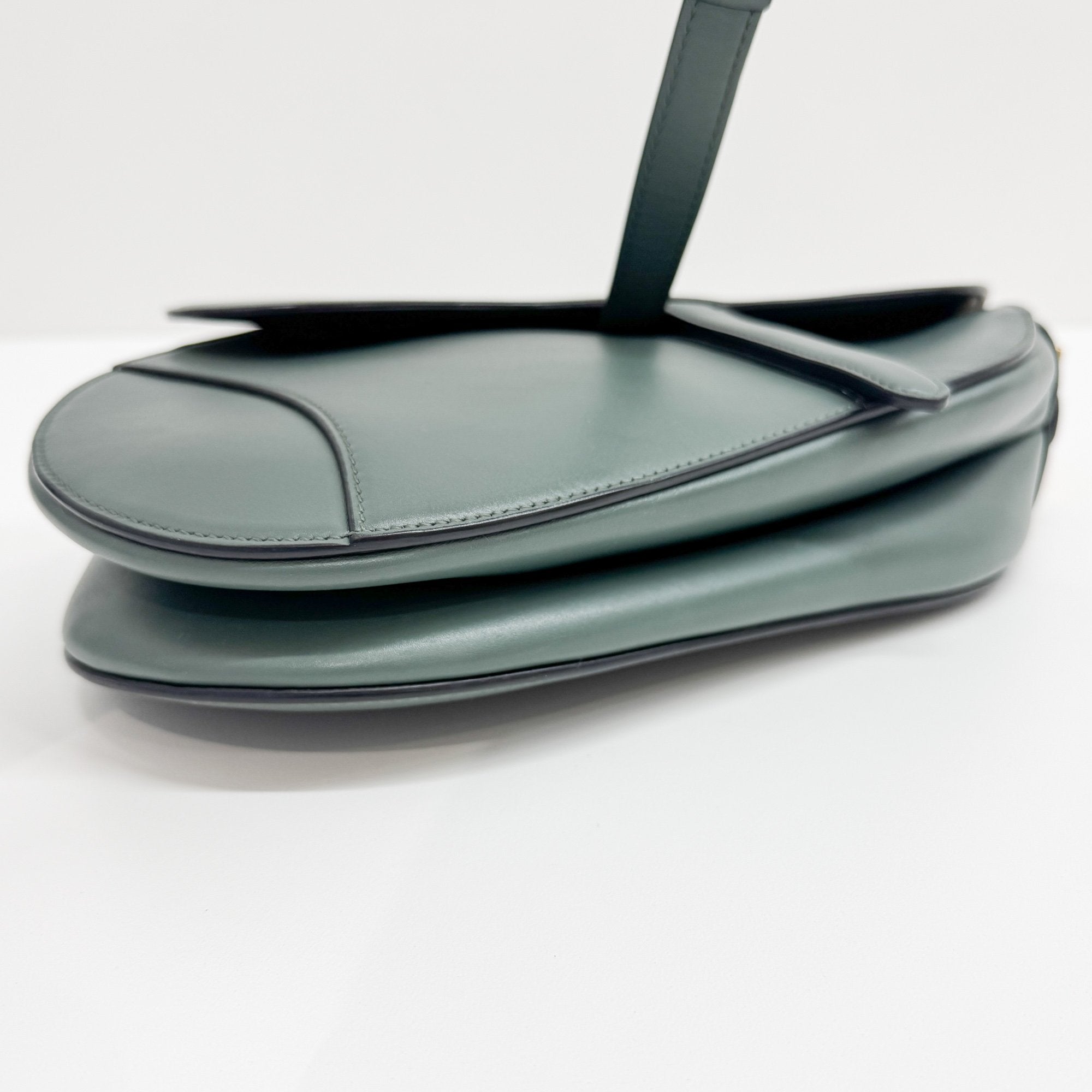 Saddle Clay Green Leather Shoulder Bag