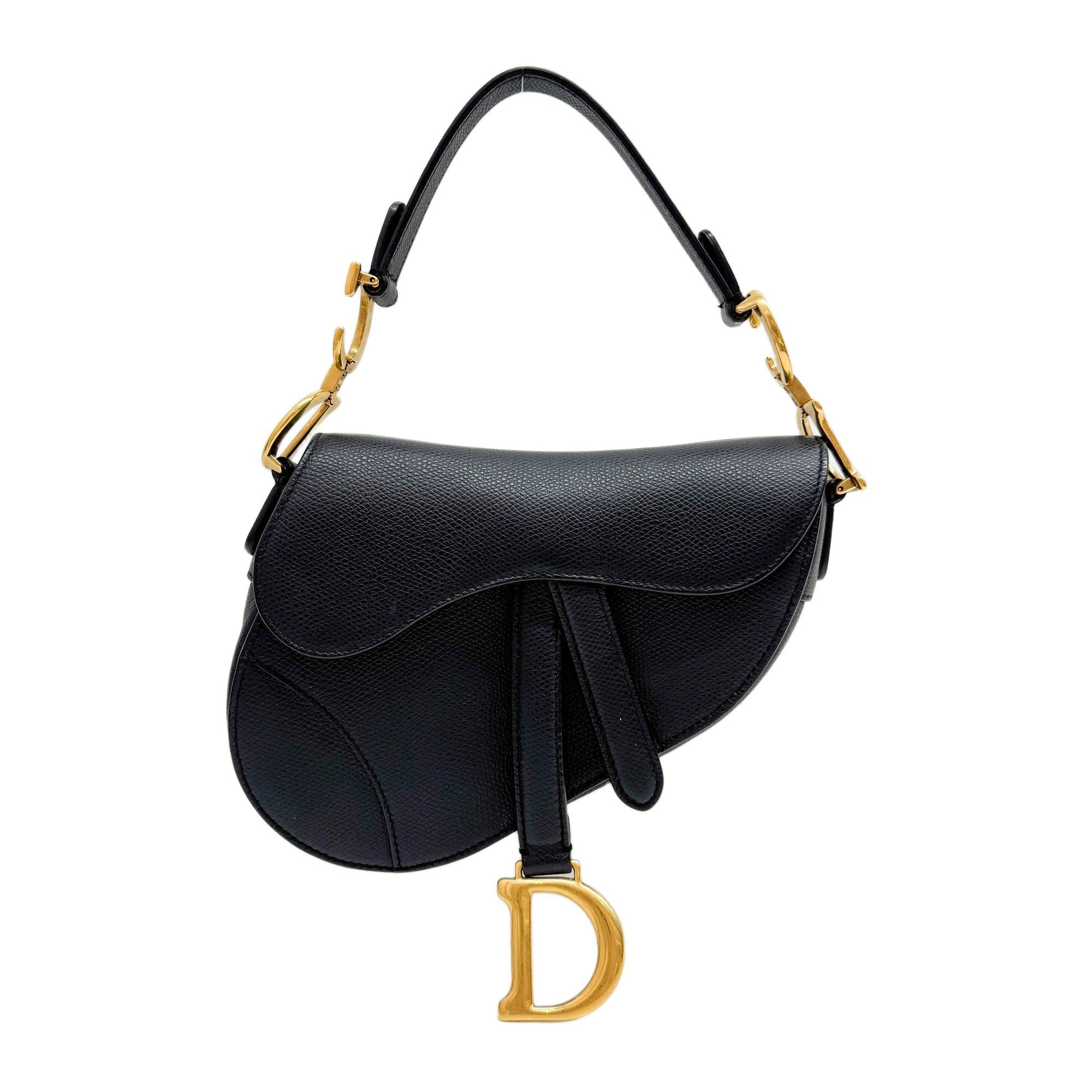 Mini Saddle Black Leather Two Way Bag