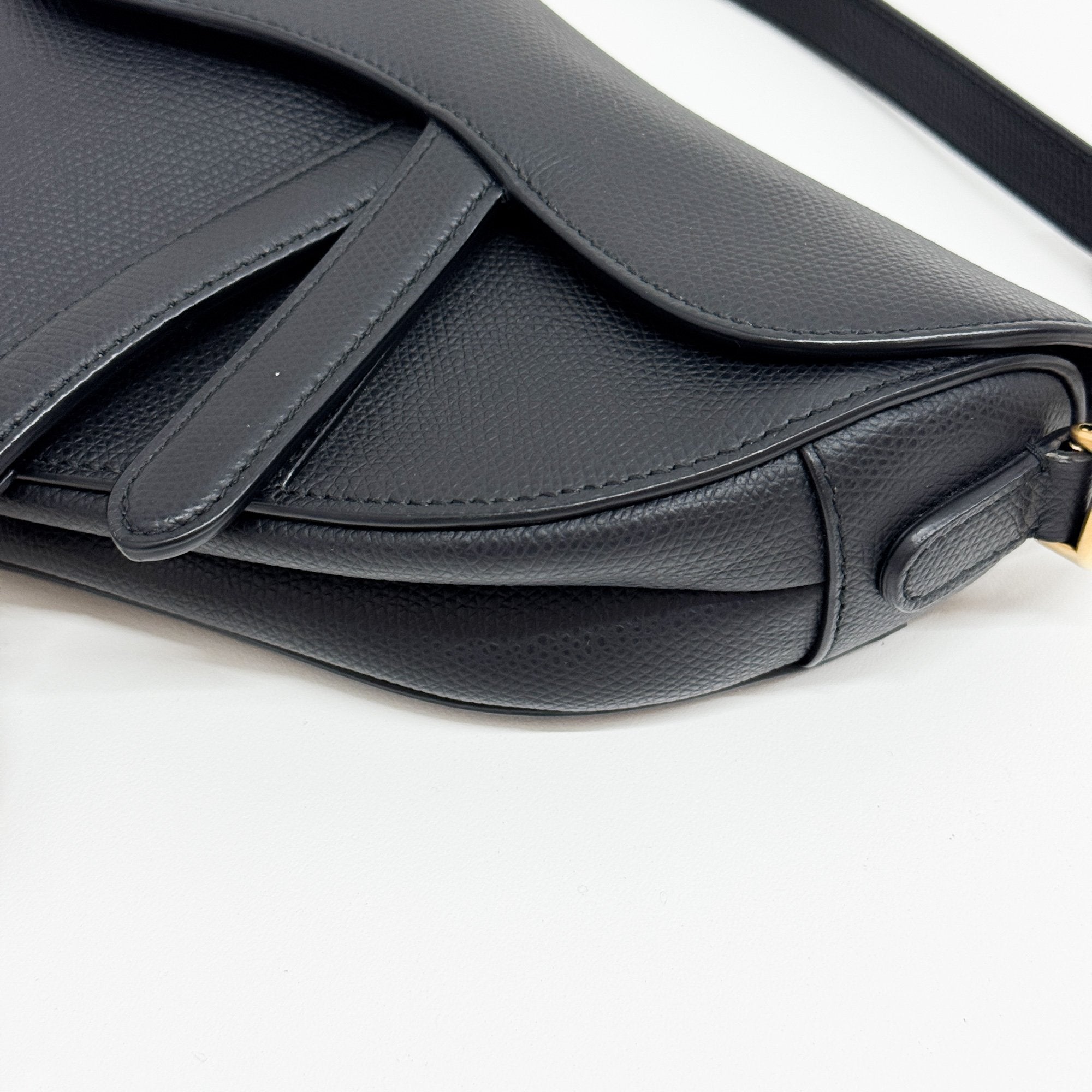 Mini Saddle Black Leather Two Way Bag