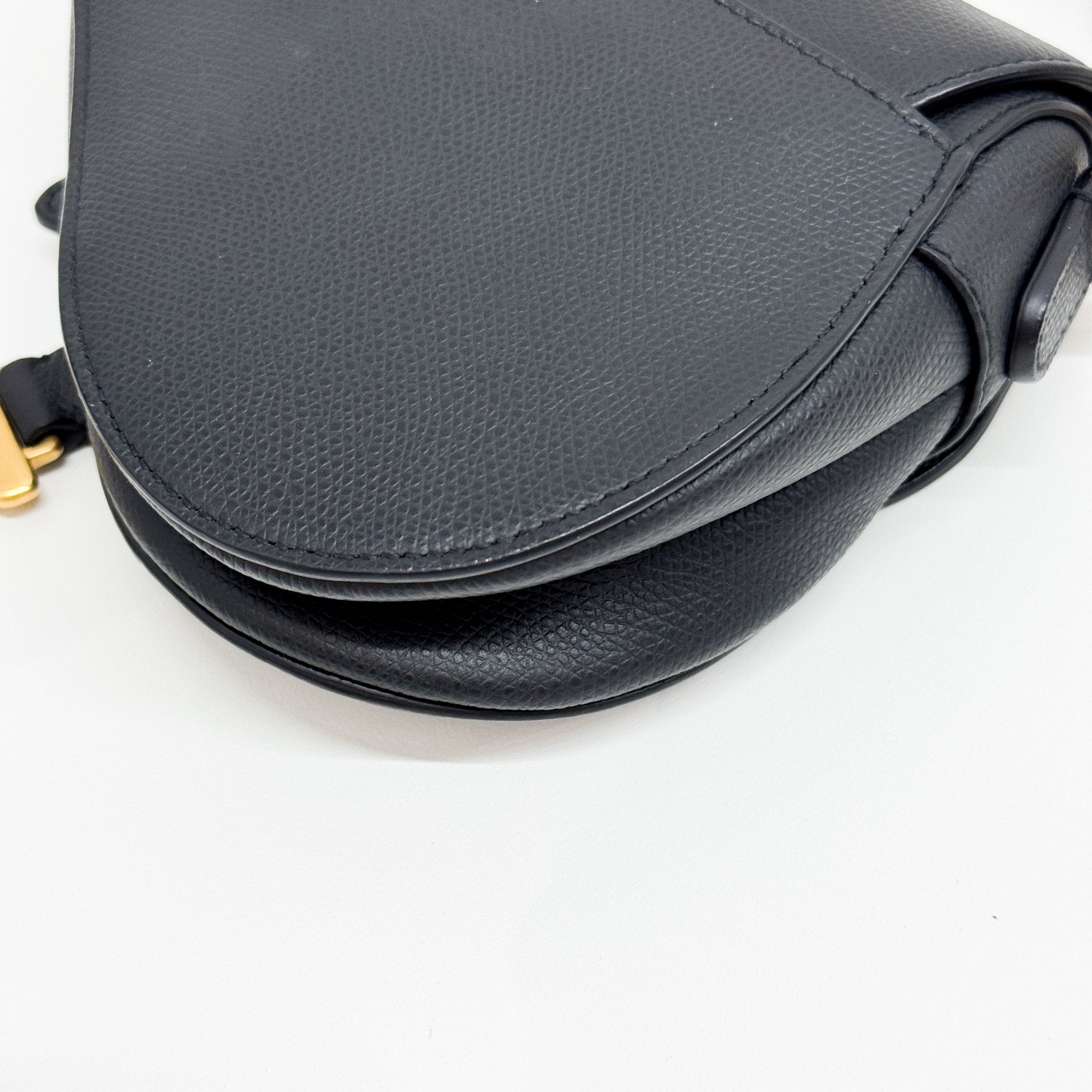 Mini Saddle Black Leather Two Way Bag