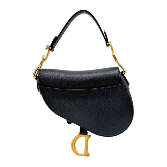Mini Saddle Black Leather Two Way Bag