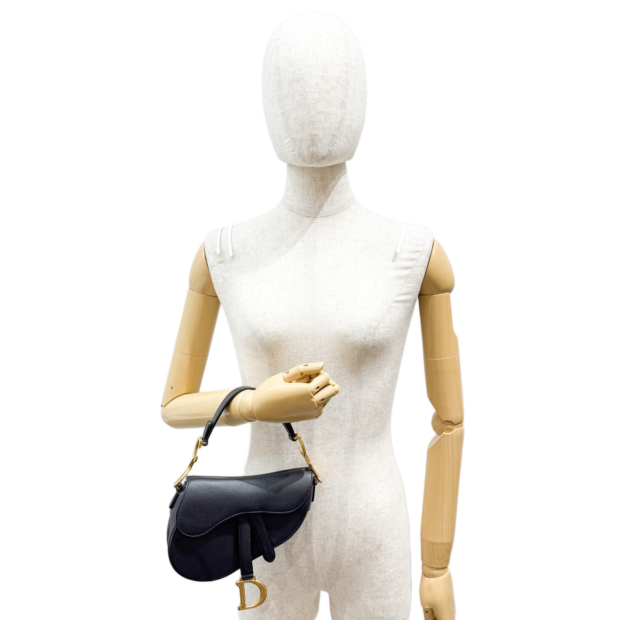 Mini Saddle Black Leather Two Way Bag