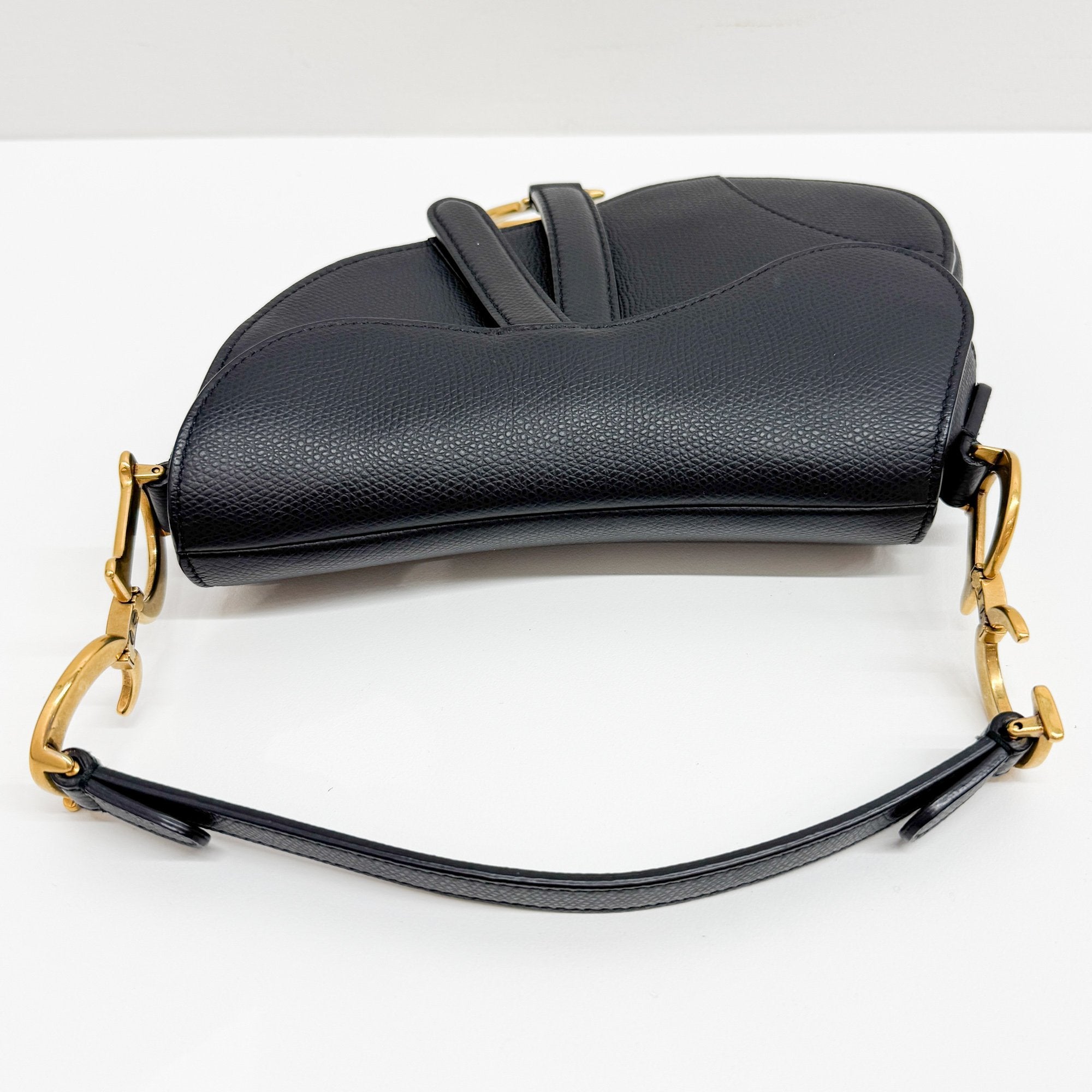 Mini Saddle Black Leather Two Way Bag