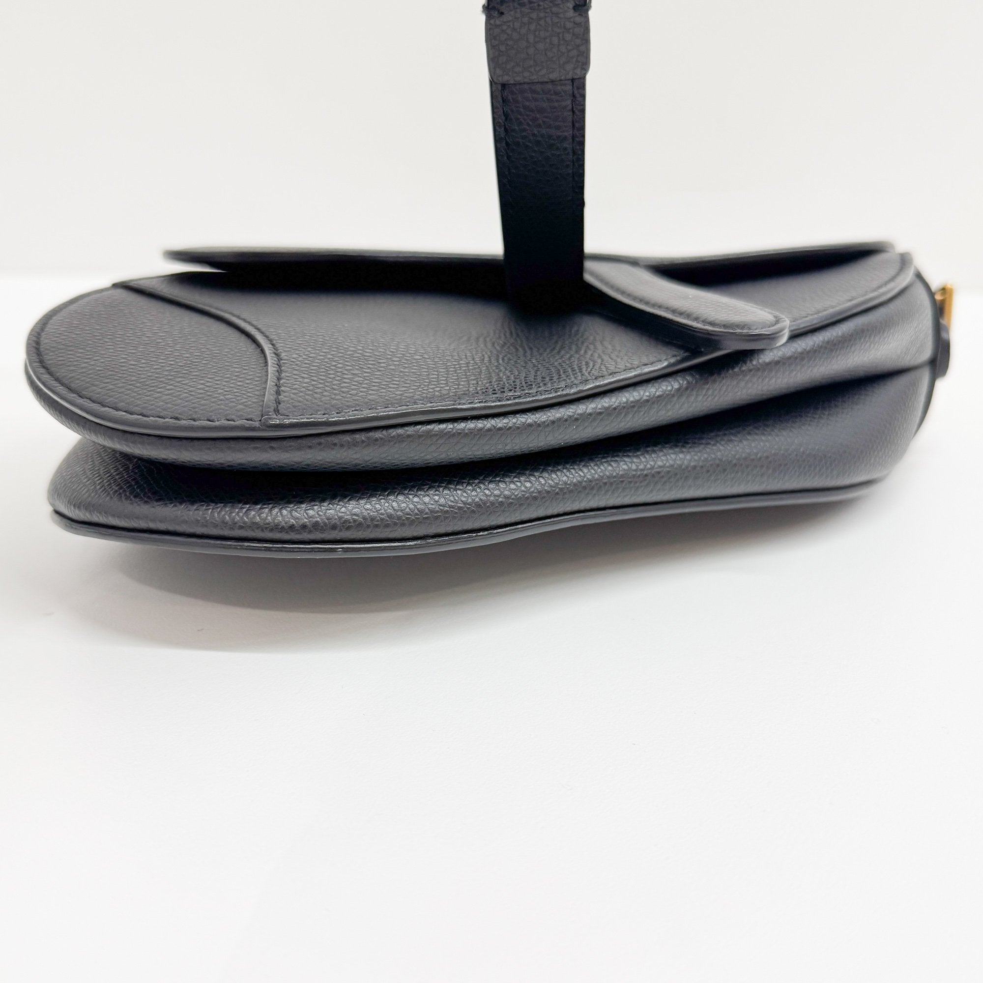 Mini Saddle Black Leather Two Way Bag